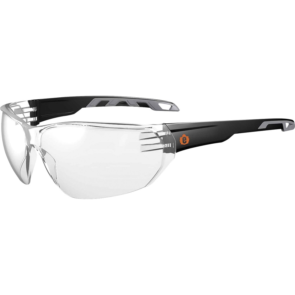 EGO59203 - These lightweight, stylish, VALI Anti-Fog Clear Lens Safety Glasses feature tough, scratch-resistant lenses that filter 99.9 percent of harmful UVA, UVB and UVC rays. Soft, rubber temples and overmolded rubber ends enhance grip for a nonslip fit. Contoured nose bridge offers a comfortable fit for all-day wear. Frameless design maximizes your field of vision. Anti-fog glasses with Fog-Off treatment won't wash off or wear off for fog-free viewing no matter what you're doing. Lenses won't fog up while wearing a dust mask. Glasses are perfect for indoor, low-light or nighttime conditions. They're tested and approved by ANSI Z87.1 plus for High Velocity Impact Protection. Glasses also meet CSA Z94.3 and EN166 impact-resistant requirements.