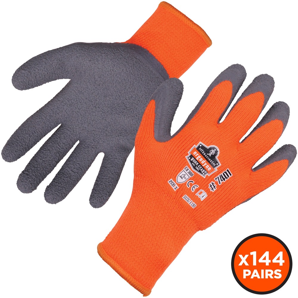 EGO17895 - Made with brushed, acrylic-fleece liner (10 grams), these 7401 Winter Work Gloves provide comfort and warmth in cold weather. Outer material and latex-coated palm are lightweight yet durable enough to grip equipment. Gloves are uniquely designed not to compromise dexterity while continuously providing warmth. Elastic wrist comfortably molds to your skin without constant readjustment or hindering mobility. Wear these thermal gloves in dry, cool and cold environments while handling tools. Gloves are tested and approved to prevent hands from minor cuts. Machine-wash gloves to wear the next day.