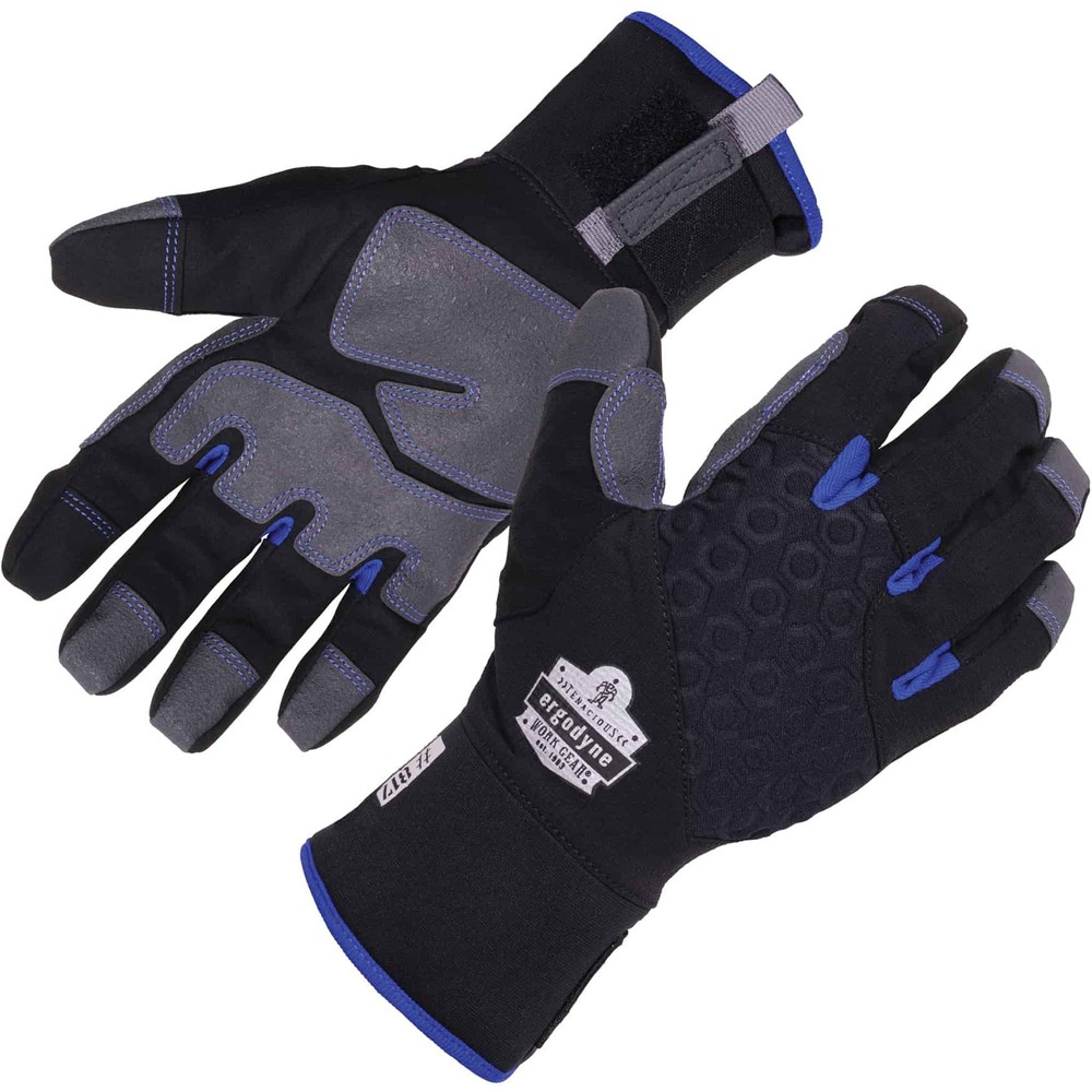 EGO17352 - Keep your hands warm and dry while working by wearing these 817 Reinforced Thermal Work Gloves. They are insulated with 3M Thinsulate on palms (40 grams) and back of hand (70 grams) for extreme protection in cold temperatures. Lightweight insulation maintains dexterity by not adding excessive bulk. Rugged palm and fingertip reinforcements maximize grip when handling abrasive surfaces. Weather-resistant, ripstop outer shell with DWR water-repellent finish is durable, protective and keeps you dry. Soft thumb area doesn't irritate your skin when wiping your nose or face. Reflective accents enhance visibility and hand signaling in low-light conditions. Long, neoprene cuff comfortably fits under/over jackets. Easily tighten cuff with hook-and-loop closure for a customized fit. Write your name on ID space to personalize. Use your phone without removing without removing gloves. They are perfect for jobs in storage/refrigeration, construction, mining and more.