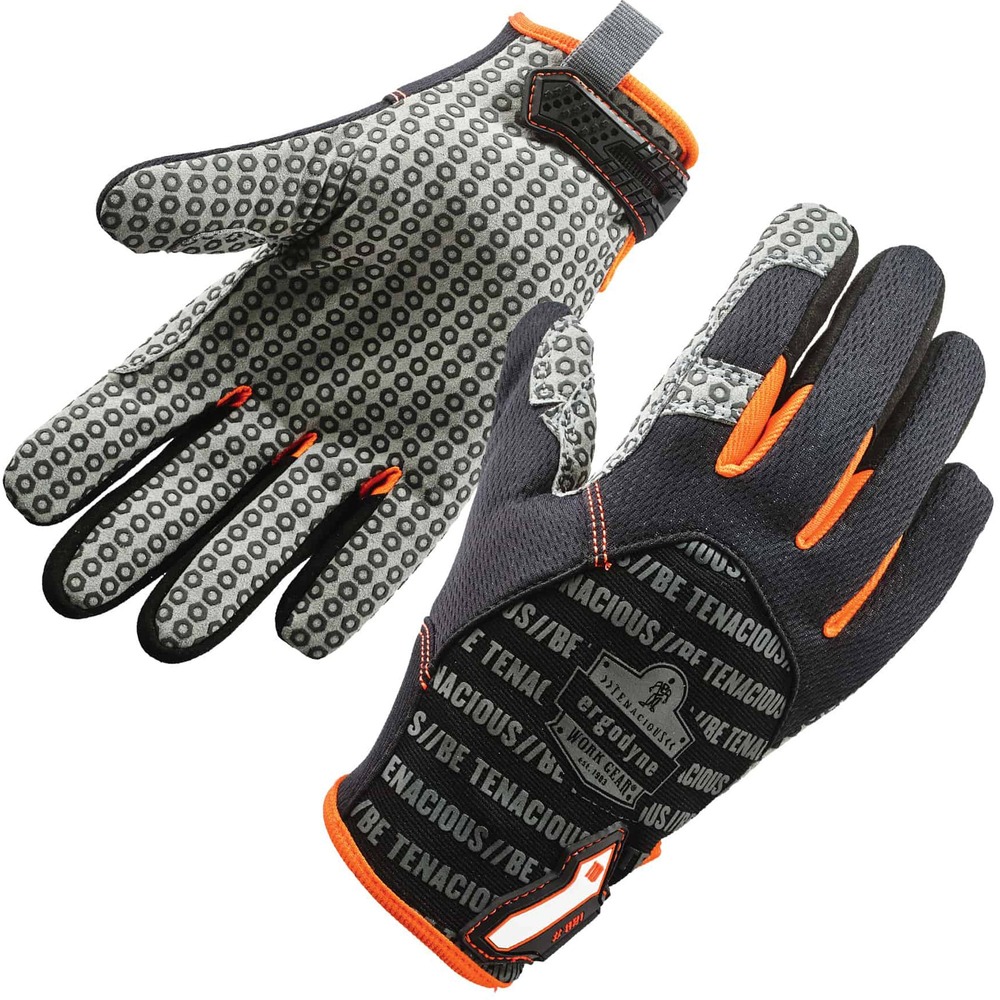EGO17235 - Keep your hands protected and covered while handling equipment by wearing these 821 Smooth Surface Handling Gloves. Grip objects with tacky, hex silicone palm and index finger that easily handle smooth, dry surfaces, such as boxes or cartons, without slipping. Polyester mesh enhances airflow for a breathable, cool fit that doesn't restrict your hands while working. Fluorescent accents on cuff and between fingers provide visibility in low-light conditions. Low-profile, molded, hook-and-loop closure easily adjusts and doesn't add extra bulk. Pull-on tab creates easy on/off movements without difficulty. Write your name on the ID label to separate your gloves from others. Machine-wash gloves in cold water for material longevity.