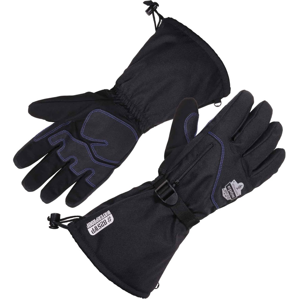 EGO17606 - Keep your hands warm and dry while working by wearing these 825WP Thermal Work Gloves. They are insulated with 3M Thinsulate on palms (80 grams) and back of hand (150 grams) for extreme protection in cold temperatures. Waterproof outer shell maximizes protection from the elements. Remove shell to wear the inner liner for full dexterity while remaining protected from the cold. Rugged palm and fingertip reinforcements are designed for superior grip when handling abrasive surfaces in chilly temperatures. Neoprene knuckle pad supplies full range of motion without adding bulk. Extra-long gauntlet cuff with cinch cord comfortably fits over/under a jacket to keep in warmth. Shell features a back-of-hand pocket to store warming packs, keys or other small accessories. Reflective accents enhance visibility and hand signaling in low-light conditions. Keep your hands warm while using your phone because the inner liner is touch-screen compatible. Machine-wash gloves to wear the next day.