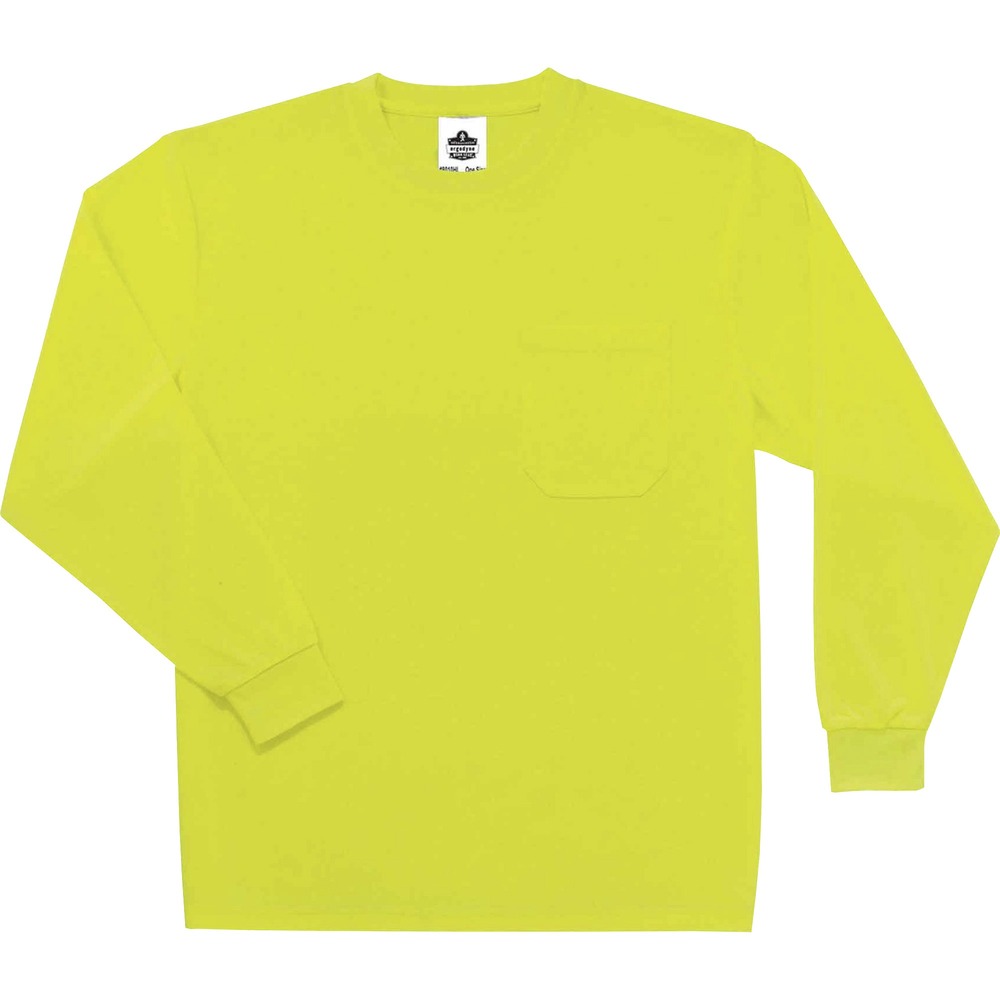 EGO21586 - Made of polyester, breathable knit, the 8091 Non-Certified Hi-Vis Long Sleeve T-Shirt provides full-core body and arm coverage while on the job. Fluorescent colors provide safety and protection in low-light conditions. Moisture-wicking material keeps you dry by absorbing sweat so you can work without the uncomfortable feeling of moisture sticking to your clothing. T-shirt protects you from sun damage with 30 plus UPF feature. Store small items in the outside chest pocket so you can easily grab your tools.
