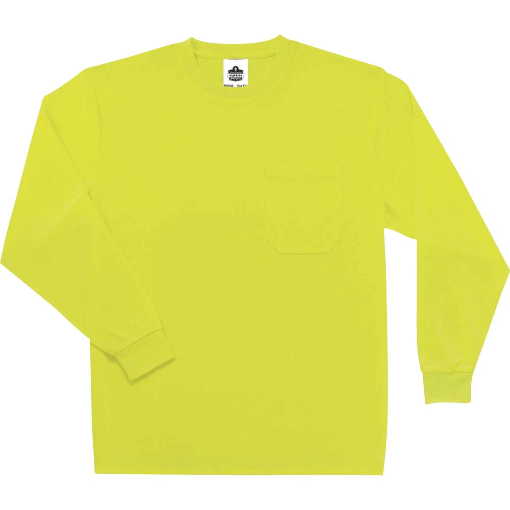 EGO21589 - Made of polyester, breathable knit, the 8091 Non-Certified Hi-Vis Long Sleeve T-Shirt provides full-core body and arm coverage while on the job. Fluorescent colors provide safety and protection in low-light conditions. Moisture-wicking material keeps you dry by absorbing sweat so you can work without the uncomfortable feeling of moisture sticking to your clothing. T-shirt protects you from sun damage with 30 plus UPF feature. Store small items in the outside chest pocket so you can easily grab your tools.