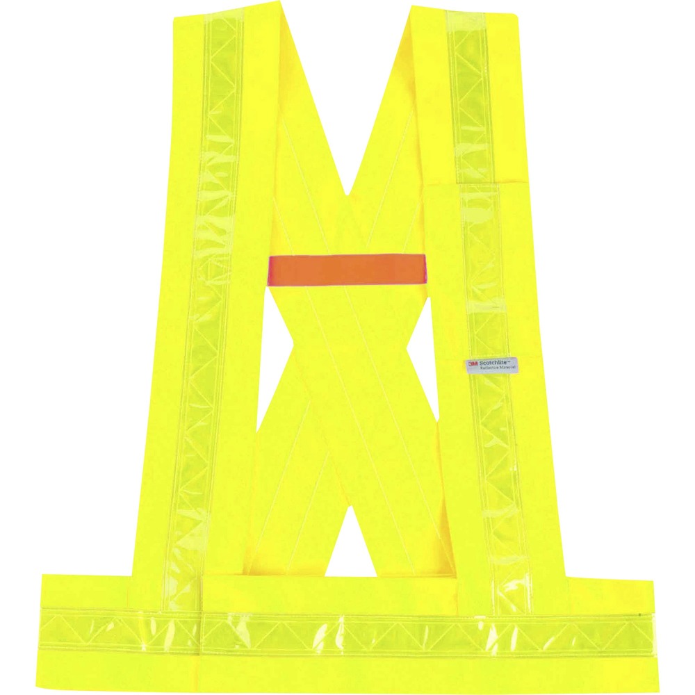 EGO27015 - 8140BA Hi-Vis Safety Sash is a Type O, Class 1-approved protection measure for workers. Lightweight, ANSI-compliant polyester oxford fabric enhances visibility for workers in difficult conditions. X-back design keeps straps in place and highlights your back when facing the other way. Extra layer of 1.375" 3M Scotchlite High Gloss tape reflects light and protects you in the poorest lighting conditions. Easily take off with breakaway shoulders and sides to avoid entanglement. Store small items in outside pocket for quick accessibility.