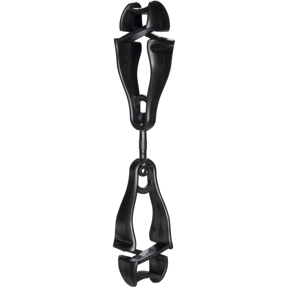 EGO19412 - 3420 Swiveling Dual-Clip Glove Holders securely keep your face masks, gloves, ice traction, cooling towels, keys and other small items within reach. Swiveling link rotates freely without getting bound up. Strong, gripping jaws hold onto items that are too bulky to fit in your pockets. Link design allows one end of the gear grabber to safely separate in case of an emergency. Secure link remains attached to one end of the grabber, allowing the other end to pull out of the glove clip independently. Acetal copolymer ends and thermoplastic, polyurethane link are nonconductive, temperature-resistant and chemical-resistant. Squeeze the ends of the gear clip to open the teeth and attach to your belt loop, clothing, D-ring or other anchor points. Clip the other end to your gear. Grabber's teeth open 2/5" wide. Holders are ideal for workers in construction, warehouses, manufacturing, food processing plants and other industries.