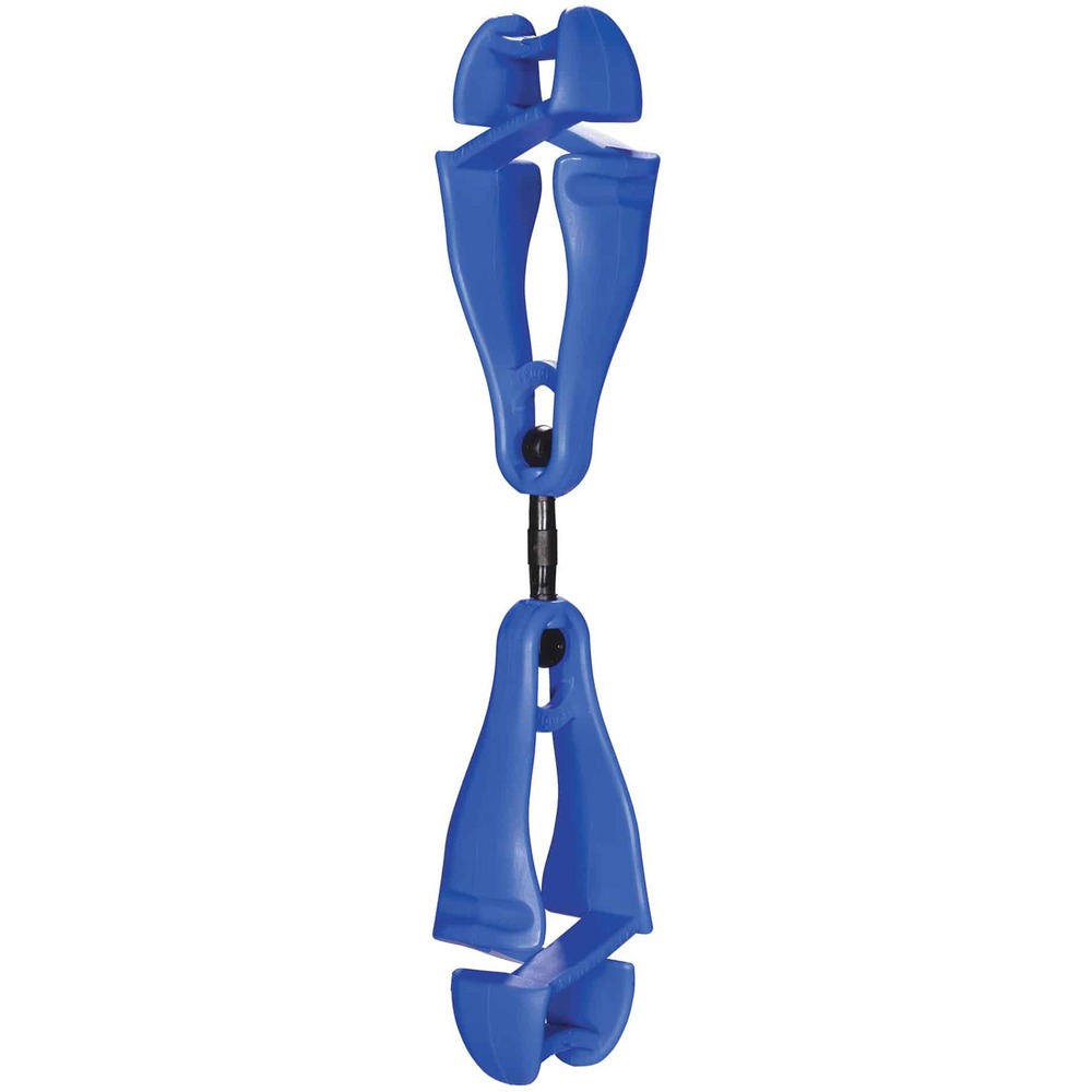EGO19417 - 3420 Swiveling Dual-Clip Glove Holders securely keep your face masks, gloves, ice traction, cooling towels, keys and other small items within reach. Swiveling link rotates freely without getting bound up. Strong, gripping jaws hold onto items that are too bulky to fit in your pockets. Link design allows one end of the gear grabber to safely separate in case of an emergency. Secure link remains attached to one end of the grabber, allowing the other end to pull out of the glove clip independently. Acetal copolymer ends and thermoplastic, polyurethane link are nonconductive, temperature-resistant and chemical-resistant. Squeeze the ends of the gear clip to open the teeth and attach to your belt loop, clothing, D-ring or other anchor points. Clip the other end to your gear. Grabber's teeth open 2/5" wide. Holders are ideal for workers in construction, warehouses, manufacturing, food processing plants and other industries.