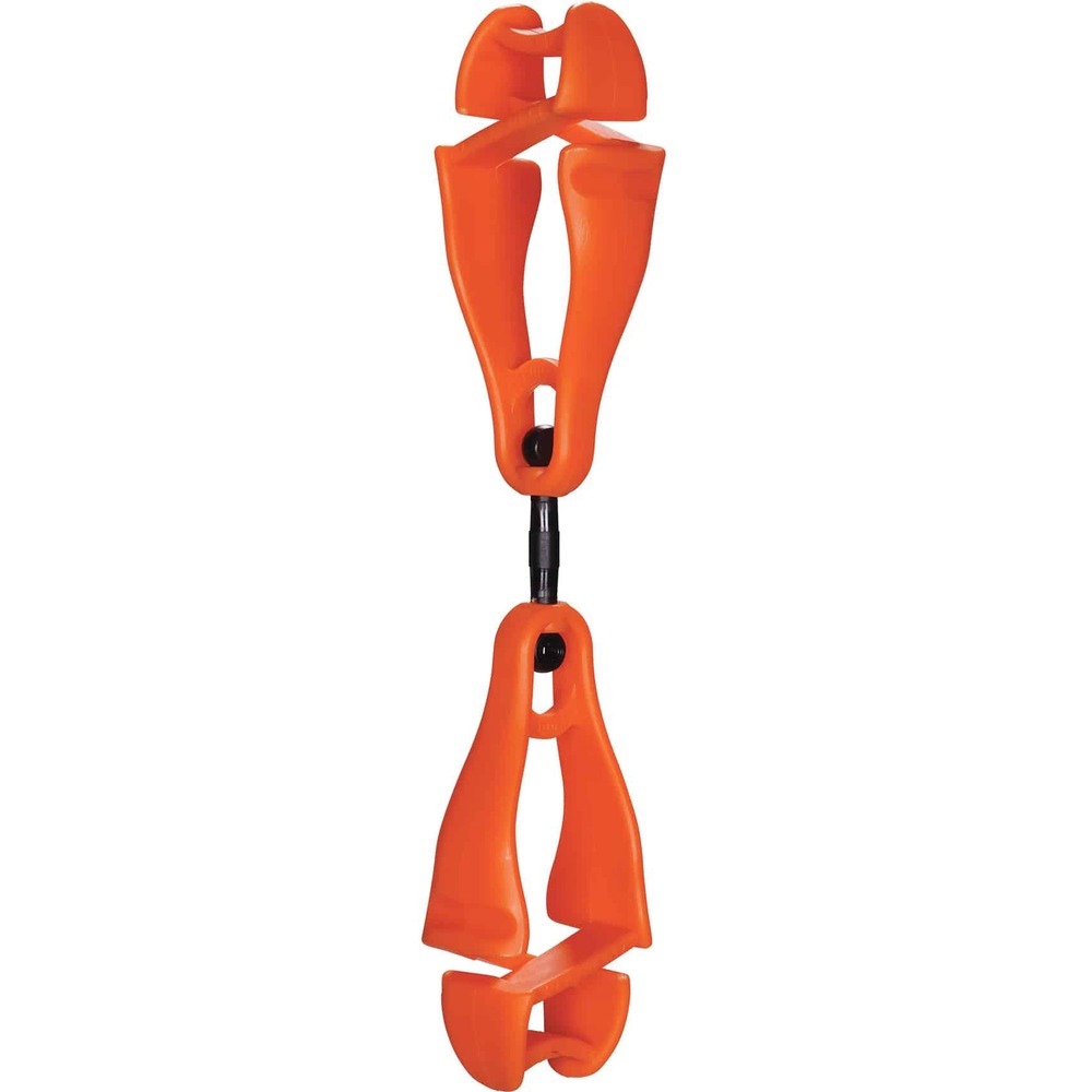 EGO19418 - 3420 Swiveling Dual-Clip Glove Holders securely keep your face masks, gloves, ice traction, cooling towels, keys and other small items within reach. Swiveling link rotates freely without getting bound up. Strong, gripping jaws hold onto items that are too bulky to fit in your pockets. Link design allows one end of the gear grabber to safely separate in case of an emergency. Secure link remains attached to one end of the grabber, allowing the other end to pull out of the glove clip independently. Acetal copolymer ends and thermoplastic, polyurethane link are nonconductive, temperature-resistant and chemical-resistant. Squeeze the ends of the gear clip to open the teeth and attach to your belt loop, clothing, D-ring or other anchor points. Clip the other end to your gear. Grabber's teeth open 2/5" wide. Holders are ideal for workers in construction, warehouses, manufacturing, food processing plants and other industries.