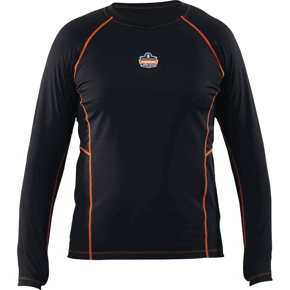 EGO40205 - 6435 Base Layer Long Sleeve Shirt is a medium-weight, comfortable layer that provides warmth in cold conditions. Stretch fit does not restrict movements. Material avoids causing you to overheat yet warms your core temperature. Easily layer under sweatshirts and jackets because this shirt does not bulk or add unnecessary weight. Tuck the shirt into pants or overalls with the long tail hem. To enhance breathability and mobility, design fits looser on the skin. Raglan sleeves and wider underarms allow a full range of motion without having uncomfortable material rubbing the skin. Flatlock seams and no added tags eliminate irritation and chafing. Place your thumbs in the designated loops to keep the sleeves in place and the wind out. Stay dry and warm with the moisture-wicking technology that absorbs sweat. Remain fresh all day with the anti-odor treatment that combats intense smells. Machine-wash to easily wear the next day.