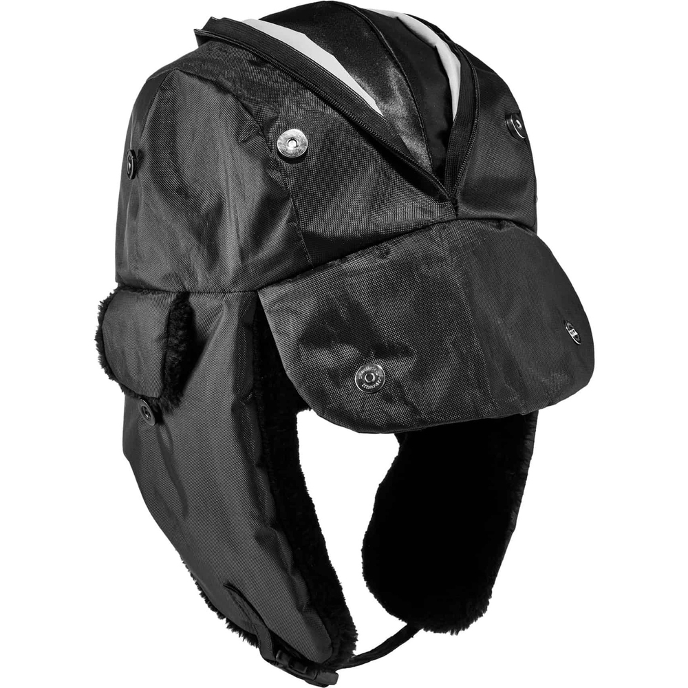 EGO16857 - Made with a windproof, water-resistant outer shell, this 6802Z Zippered Trapper Hat protects your head and ears from wind and water. The 3M Thinsulate interior (40 g) is a thermal, additional layer that provides warmth in cold, harsh environments. Water-resistant crown avoids absorbing moisture into the lining so hat will remain dry. Side flaps protect ears from the cold when buttoned and enhance hearing when they aren't snapped. Chin strap with adjustable buckle creates a formfitting, customized look that meets your comfort preference. Zippered compartment stores the Skullerz 8945 Universal Bump Cap Insert (not included) to avoid bumps, scrapes bruises and other minor head injuries. Machine-wash hat to wear the next day.