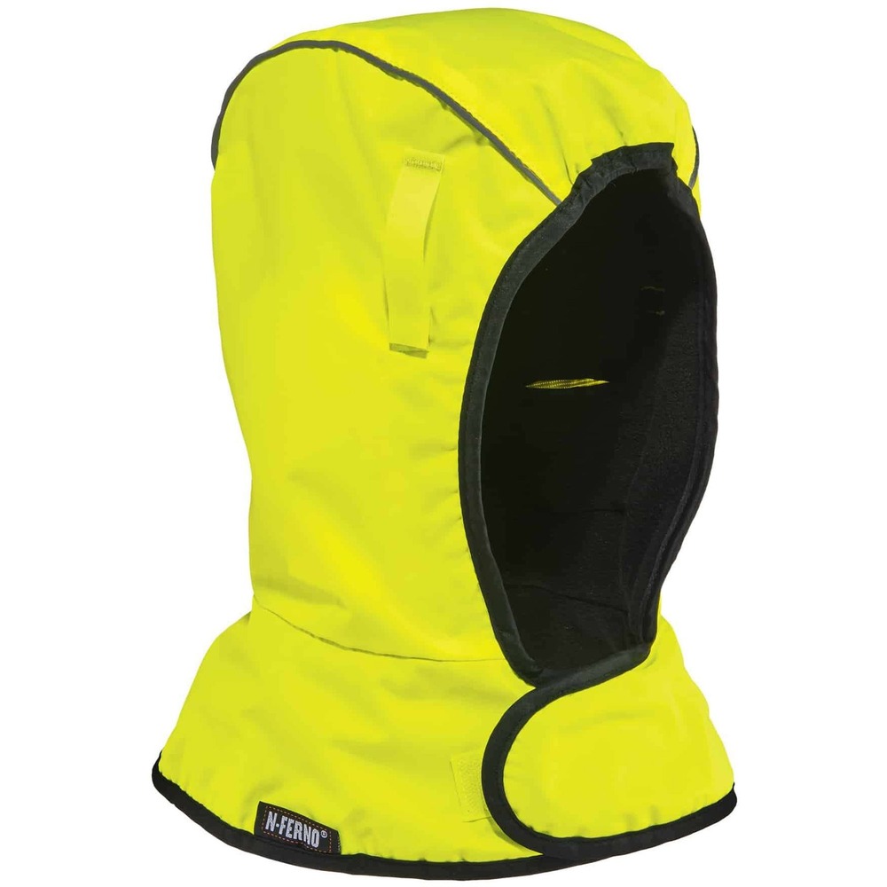 EGO16841 - To protect your head from the elements, the 6842 Shoulder Hard Hat Liner has two layers of insulation: a polyester shell and polyester fleece lining. The 100 percent, polyester-fleece lining is soft to the touch for comfortable all-day wear. This lightweight, thermal liner is shoulder-length to keep your head, neck and ears covered. Hook-and-loop closure creates a customizable fit. Liner fits comfortably under hard hats without adding too much bulk. Attach four exterior, hook-and-loop closures to the interior of a hard hat for extra security and warmth. Wear for a dry fit with the water-resistant outer shell. Elastic strip on the forehead area to keep the liner snug against the face to trap body heat and keep cold out. Fluorescent color enhances visibility in low-light conditions to keep workers safe and seen. This liner is ideal for workers in construction, freight, drilling or mining needing warmth and head protection. Use liner while skiing, snowboarding or sledding as well.