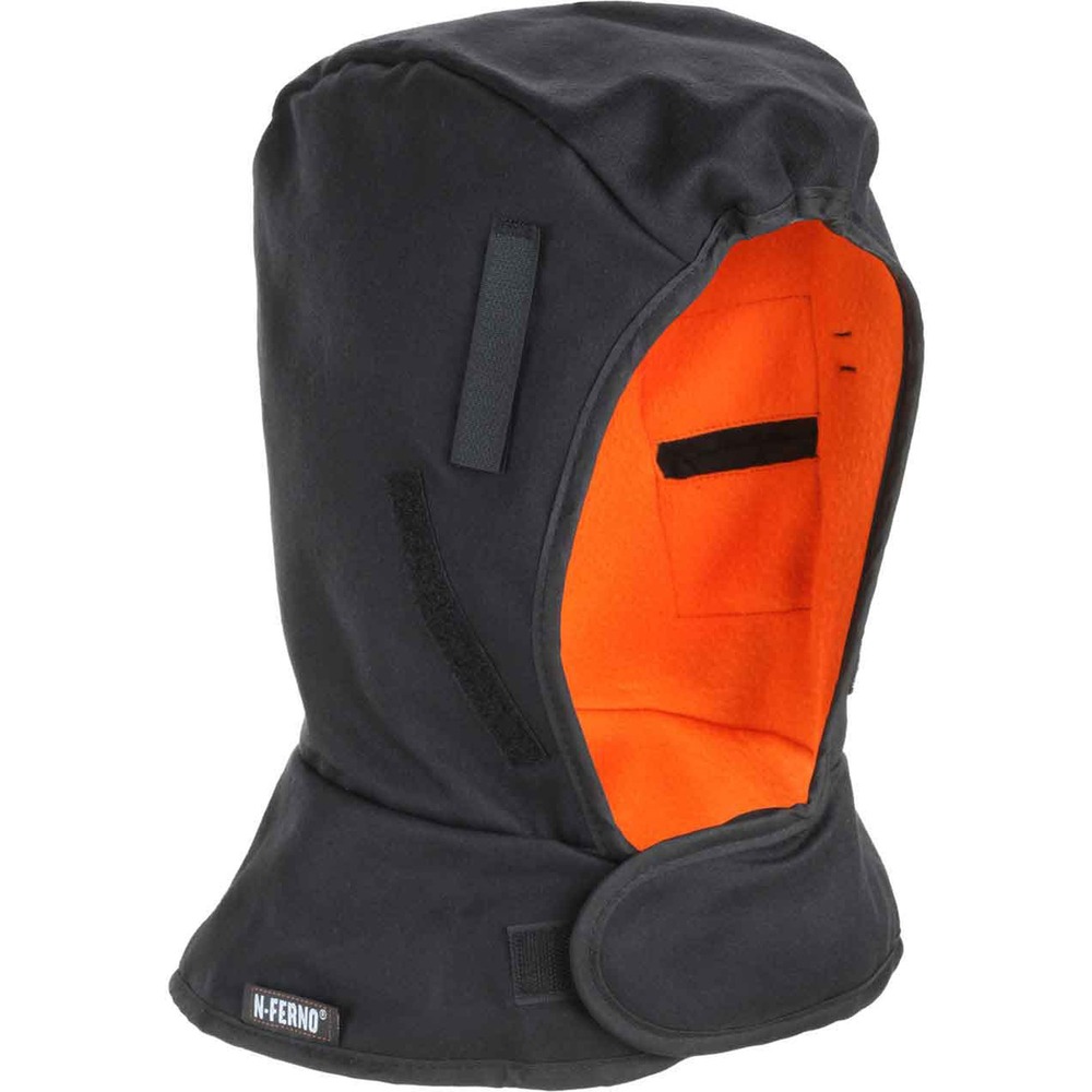 EGO16862 - To protect your head from the elements, 6862 Shoulder Hard Hat Liner with FR Shell has two layers of insulation: a shell and a polyester fleece lining. Shoulder-length outer shell is made with 60 percent modacrylic and 40 percent cotton twill with flame-resistant, self-extinguishing properties (not completely fire-resistant). Fleece is soft to the touch and comfortable for all-day wear. Liner fits comfortably under hard hats without adding too much bulk. Hook-and-loop closure creates a customizable fit. Attach four exterior, hook-and-loop closures to the interior of a hard hat for extra security and warmth. Elastic strip on the forehead area keeps the liner snug against the face to trap body heat and keeps cold out. Small pockets by ears hold regular-size hand warmers (not included). This liner is ideal for workers needing head protection in cold environments. For extra face coverage, attach N-Ferno 6870, 6872 or 6874 mouthpieces (not included).