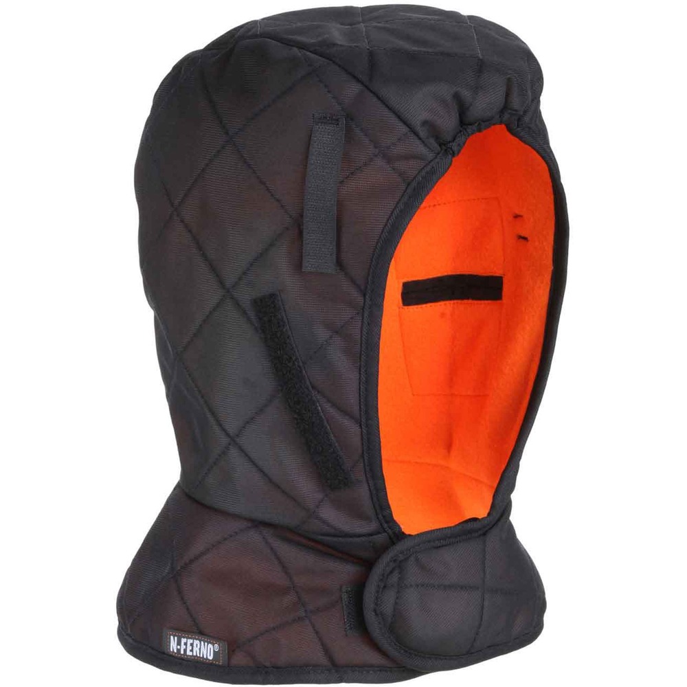 EGO16867 - 6867 Shoulder 3-Layer Hard Hat Liner has three layers of insulation: a quilted shell, foam mid-layer and thermal, fleece lining. This lightweight, thermal liner is shoulder-length to keep your head, ears and neck covered. Liner fits comfortably under hard hats without adding too much bulk. Hook-and-loop closure creates a customizable fit. Attach four exterior, hook-and-loop closures to the interior of a hard hat for extra security and warmth. Elastic strip on the forehead area keeps the liner snug against the face to trap body heat and keeps cold out. Small pockets by ears hold regular-size hand warmers (not included). For extra face coverage attach, N-Ferno 6870, 6872 or 6874 mouthpieces (not included). This liner is ideal for workers in cold environments wearing headgear or for recreational activities while wearing a helmet.
