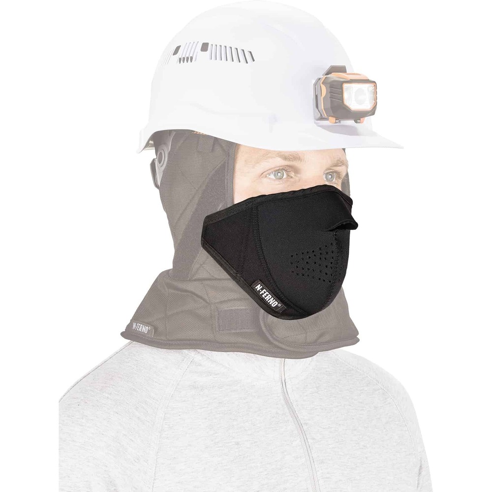 EGO16874 - To provide comfort, warmth and face protection in extremely cold work conditions, 6874 Thermal Mouthpiece has two layers of insulation: a neoprene shell and fleece liner. This thermal mouth cover is made to fit all N-Ferno Winter Liners (liners not included) to double up the warmth on those frigid jobsites. Water-resistant, 1mm neoprene is warm and breathable while remaining soft and stretchy for a close, heat-trapping fit. Shell design prevents the mask from being sucked into the mouth for plenty of breathing space and protection from the cold air. Easily remove detachable mouth cover when needing air or to talk. Adjustable hook-and-loop closure has a secure fit to prevent the cover from moving around during any task. This mouth cover is great for workers in cold environments such as construction, freight, drilling or mining. Use cover while skiing, snowboarding or sledding as well.