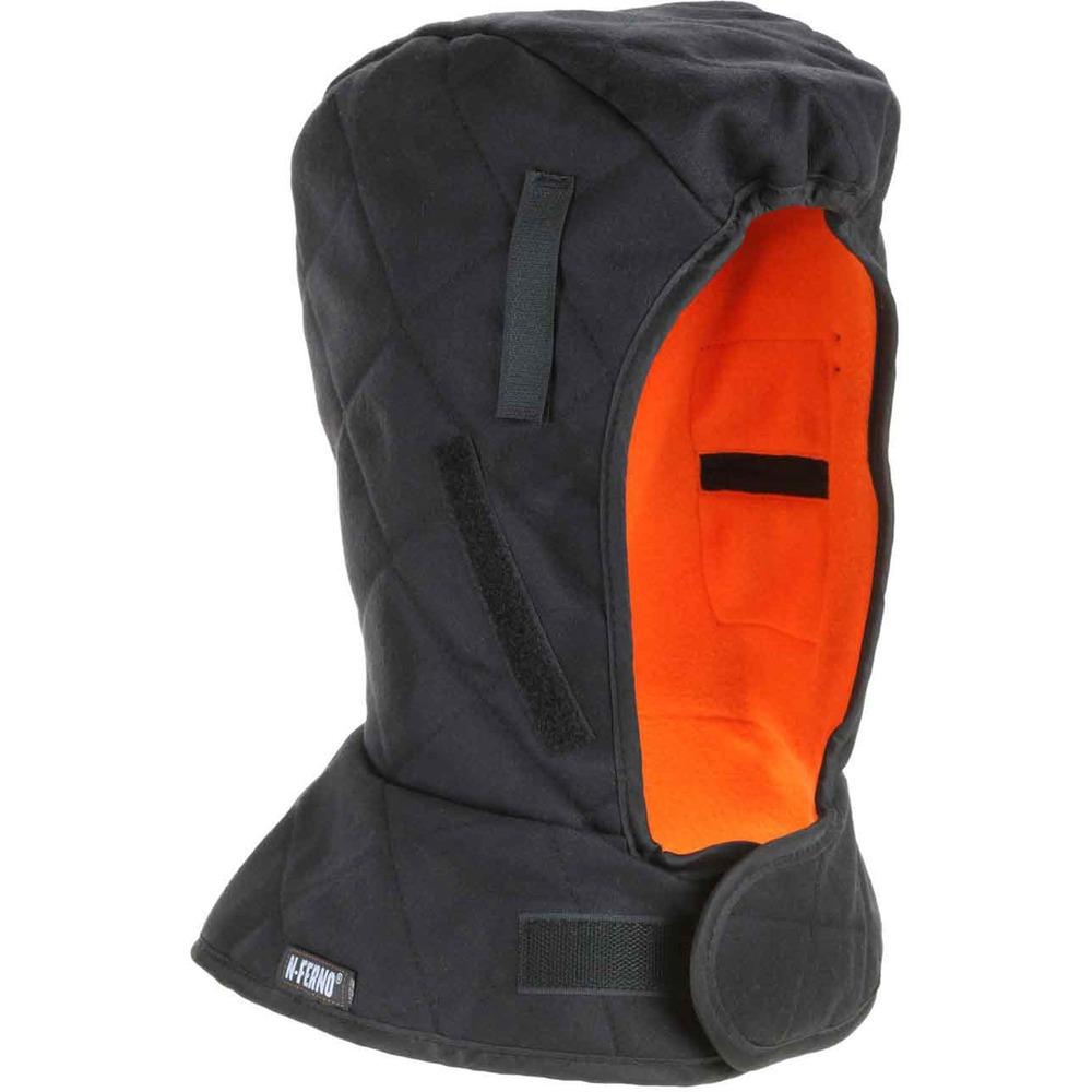 EGO16877 - To protect your head and neck from the elements, the 6877 Shoulder 3-Layer Hard Hat Liner with FR Shell has three layers of insulation: fire-resistant shell, foam mid-layer and polyester fleece lining. Shoulder-length outer shell is made with 60 percent modacrylic and 40 percent cotton twill with flame-resistant, self-extinguishing properties (not completely fire-resistant). Polyester fleece is soft to the touch and comfortable for all-day wear. Liner fits comfortably under hard hats without bulking. Foam insulation provides an additional layer of thermal protection. Hook-and-loop closure creates a customizable fit. Attach four exterior, hook-and-loop closures to the interior of a hard hat for extra security and warmth. Elastic strip on the forehead area keeps the liner snug against the face to trap body heat so cold stays out. Small pockets by ears hold regular-size hand warmers (not included). For extra face coverage, attach N-Ferno 6870, 6872 or 6874 mouth covers (not included).