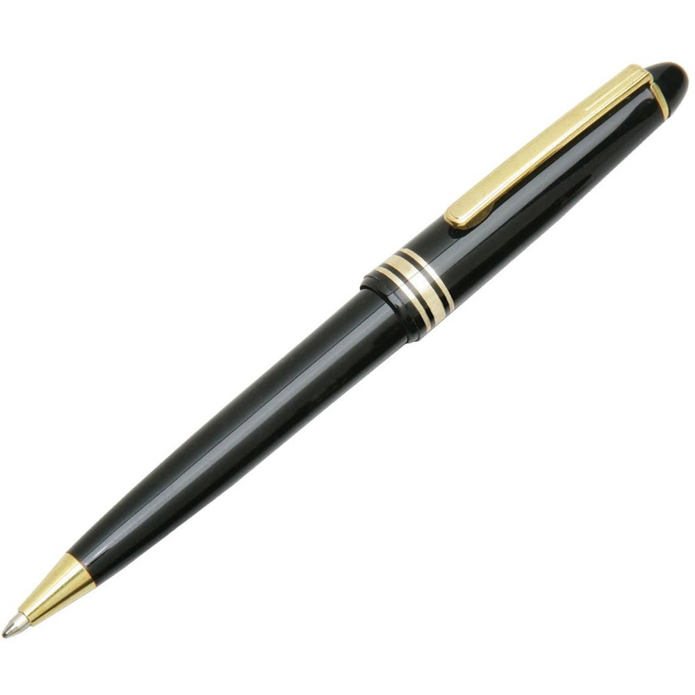 NSN4511065 - Retractable ballpoint pen with push cap action is styled in the classic European fashion commonly found in more expensive pens. Barrel and cap are made from high-impact plastic with gold trim. Medium point. Refillable.
