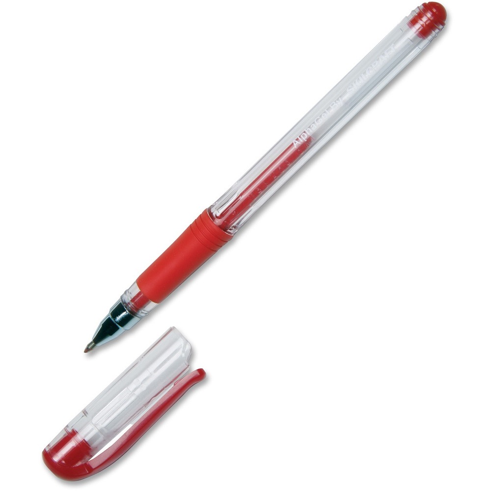 NSN4845253 - AlphaGel Ink Pen combines the smooth writing of gel ink with the comfort of a rubber grip. Translucent barrel allows you to monitor ink levels. Gel ink is water-based, acid-free and archival-safe for preserving documents over long periods of time. Locking cap with cushioned pad prevents dryout and protects the metal tip.