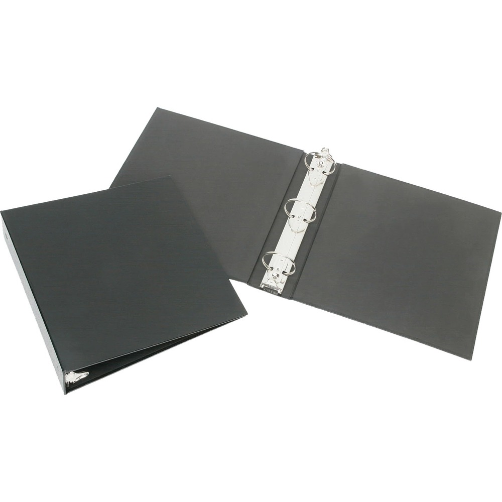 NSN5308881 - Binder offers inside pockets, classic turned edges, leather grain exterior and round rings. Attractive leatherette bound paper cover helps hide smudges. Three-ring binder is designed to hold 8-1/2" x 11" loose-leaf sheets. Made using 73 percent post-consumer and 82 percent recycled materials measured by total weight.