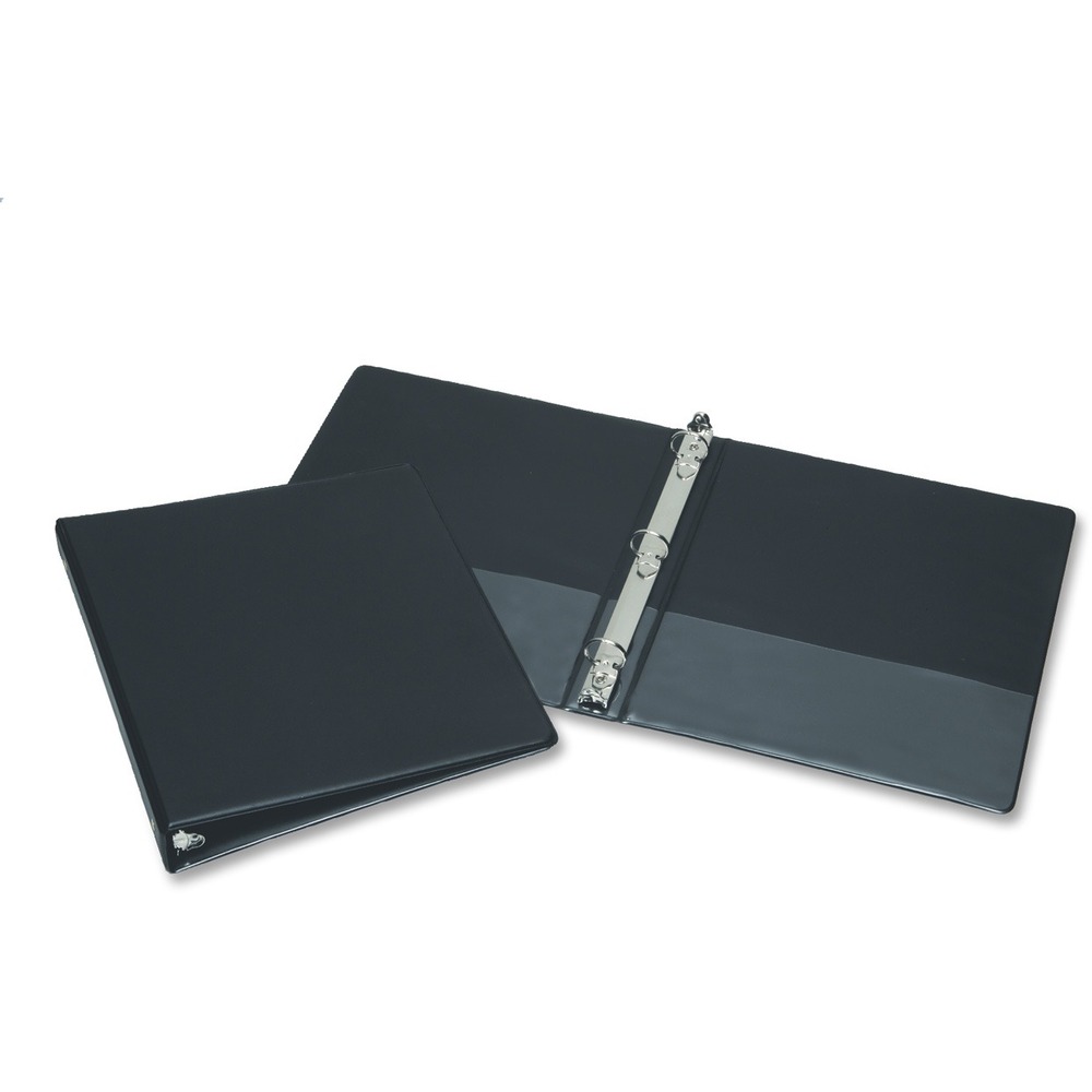 NSN2784130 - General-use binder is ideal for storage of frequently accessed documents. Binder holds unpunched letter-size sheets in pockets on the inside covers and punched letter-size sheets in the three-ring spine. Round rings hold up to 2" of paper. Heavy-duty vinyl covers and boards resist tearing and cracking.