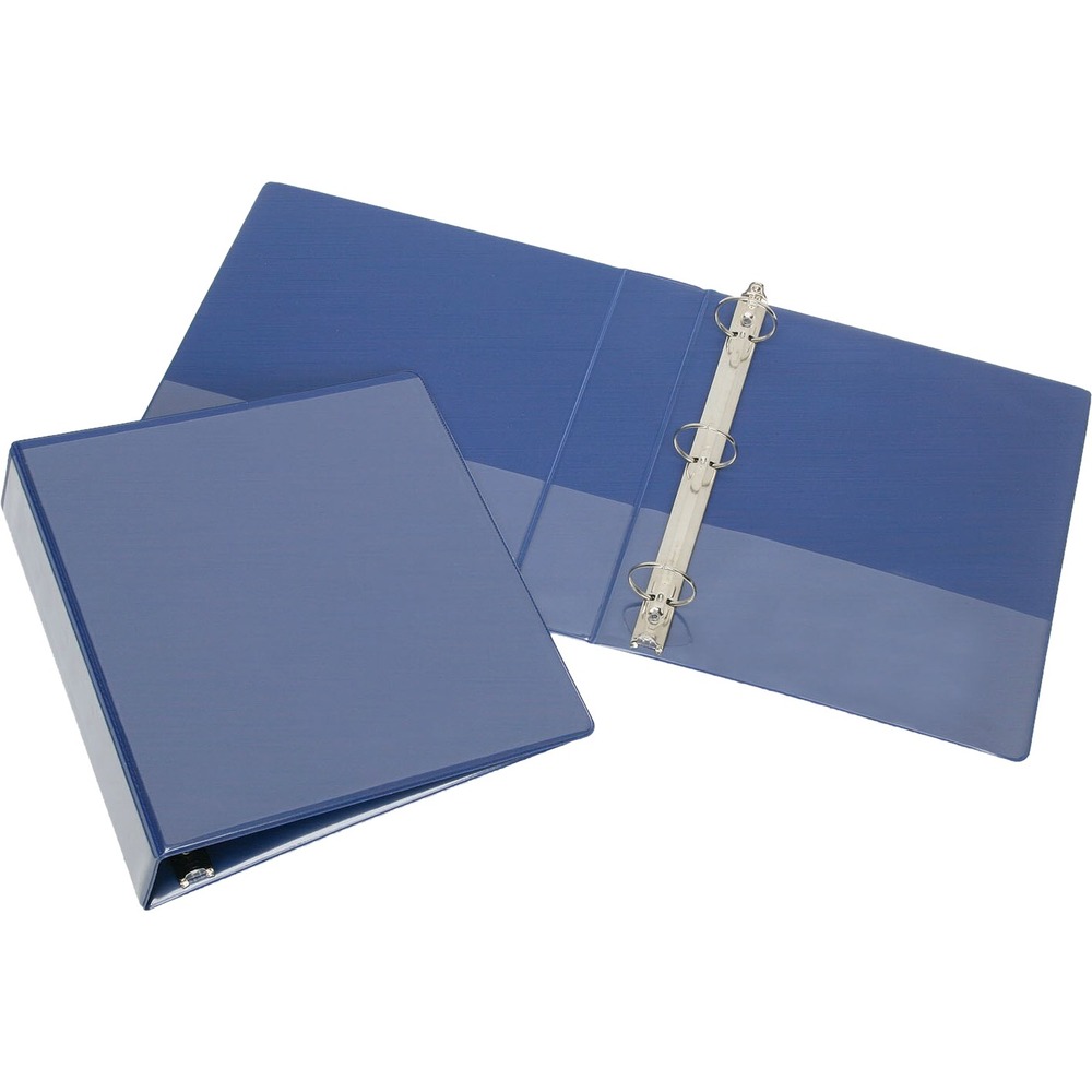 NSN5104869 - Round ring view binder features a clear overlay on the front, spine and back covers. It is ideal for presentations. The clear overlay allows easy customization. Use pockets on the inside of the front and back cover for storing unpunched and loose papers. Three-ring binders accommodate letter-size punched paper. Quality construction with heavy-duty resists tearing and cracking. Binder meets CPG guidelines and is manufactured using a Bisphenal-free (BPA) process.