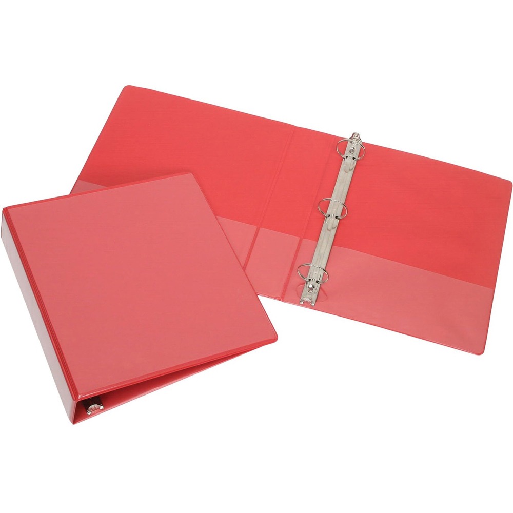 NSN4256139 - Round ring view binder features a clear overlay on the front, spine and back covers. It is ideal for presentations. The clear overlay allows easy customization. Use pockets on the inside of the front and back cover for storing unpunched and loose papers. Three-ring binders accommodate letter-size punched paper. Quality construction with heavy-duty resists tearing and cracking. Binder meets CPG guidelines and is manufactured using a Bisphenal-free (BPA) process.