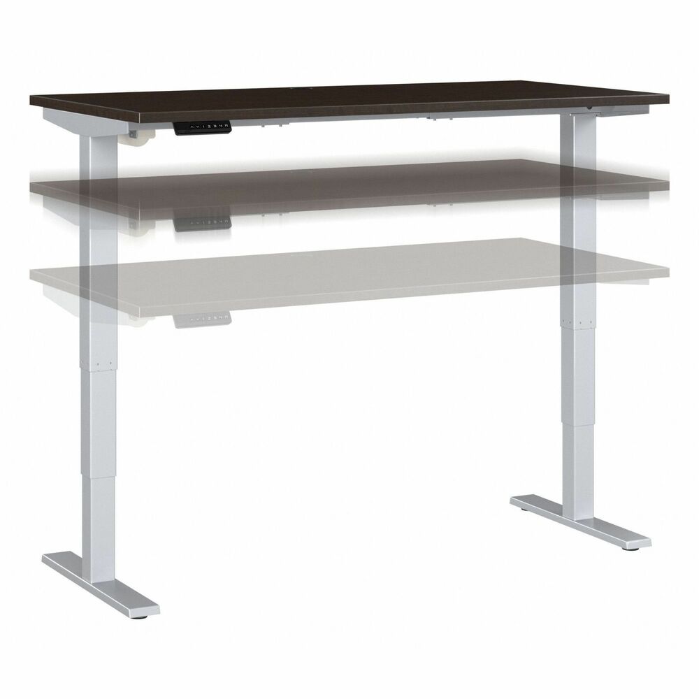BSHM4S6030MRSK - Move 40 Height-Adjustable Standing Desk is a perfect way to build an ergonomic work space. Give your body and mind a break from sedentary work and enjoy a healthier, more productive office with the push of a button. Three stage units lift the 60" wide x 30" deep desktop anywhere from 28" to 48" from the floor at a speed of 1.25" per second so you can change positions without missing a beat. Anti-Collision Sensor stops movement up or down if an object is detected. Built to endure the rigors of a busy professional environment, the durable, thermally fused laminate surface is resistant to scratches and stains. Welded, 16-gauge steel base allows the desktop to support up to 176 lb. The 10' power cord plugs into a standard electrical outlet so the sit-stand desk can be used in virtually any setting, from an open floor plan to a private office. Stylish, Mocha Cherry finish is complemented by a Cool Gray Metallic base for a contemporary appearance that suits today's workplaces.