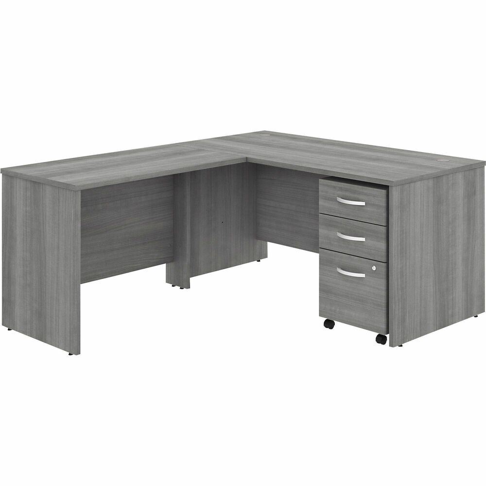 BSHSTC008PGSU - Studio C L-Shaped Desk delivers a comfortable design that works with you for years and a fresh finish that looks great anywhere. With a thick surface, extended modesty panel and clean lines, the L-Shaped Desk conveys a classic look with a finish to fit any work space. Thermally fused, Platinum Gray laminate finish, durable edgebanding and sturdy end panels resist scratches, stains and dents while standing up to the rigors of a 40-plus hour work week. Keep pesky computer cords out of your way with the cable-management system. The 42W Return attaches to either side of the 60W Desk to form a left-handed or right-handed, L-shaped layout. The 3-Drawer Mobile File Cabinet rolls with you throughout your office or remains in place as needed on any surface. One file drawer accepts legal/letter/A4-size paperwork while two box drawers organize small office supplies. A single lock secures the two bottom drawers to protect sensitive documents and personal items.