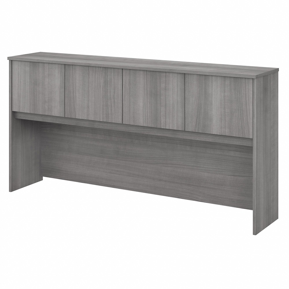 Bush Business Furniture Studio C 72W Hutch - 36" Height x 70.9" Width x 14.5" Depth - 4 Door(s) - Finish: Platinum Gray, Thermofused Laminate (TFL) - 1 Each