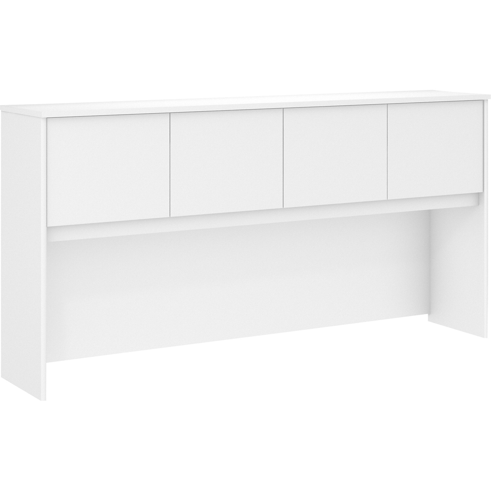 Bush Business Furniture Studio C 72W Hutch - 36" Height x 70.9" Width x 14.5" Depth - 4 Door(s) - Finish: White, Thermofused Laminate (TFL) - 1 Each