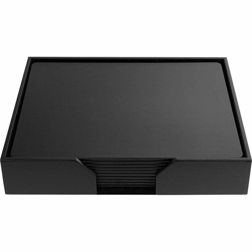 DACD1066 - 11-Piece Conference Room Set features 10 conference pads to give each of your meeting participants their own space. Top-grain leather adds professional style to any work space. Pad holder keeps everything together and can be stored in the center of the table for quick access. The bottom of the pad holder and pads is lined with soft velveteen to protect surfaces from scuffs and scratches.