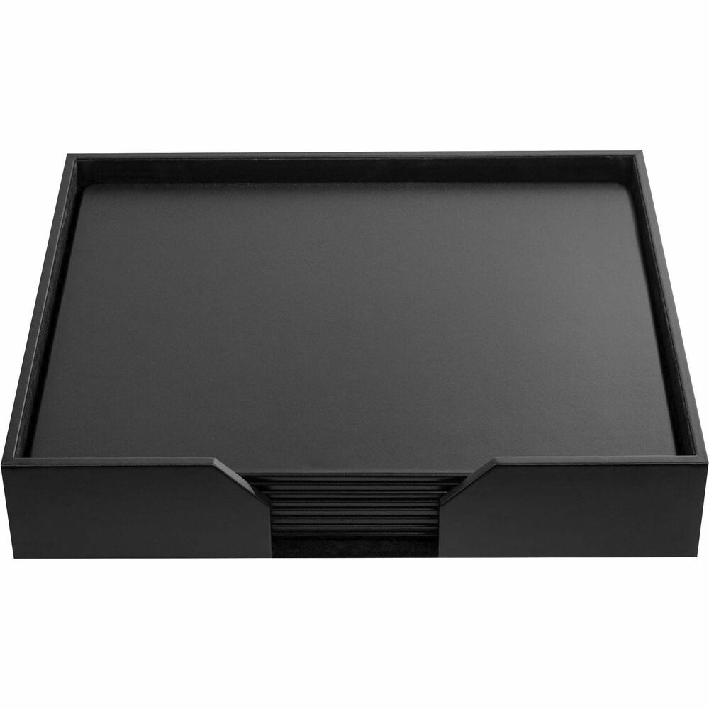 DACD1076 - Nine-Piece Conference Room Set features eight conference pads to give each of your meeting participants their own space. Top-grain leather adds professional style to any work space. Pad holder keeps everything together and can be stored in the center of the table for quick access. The bottom of the pad holder and pads is lined with soft velveteen to protect surfaces from scuffs and scratches.