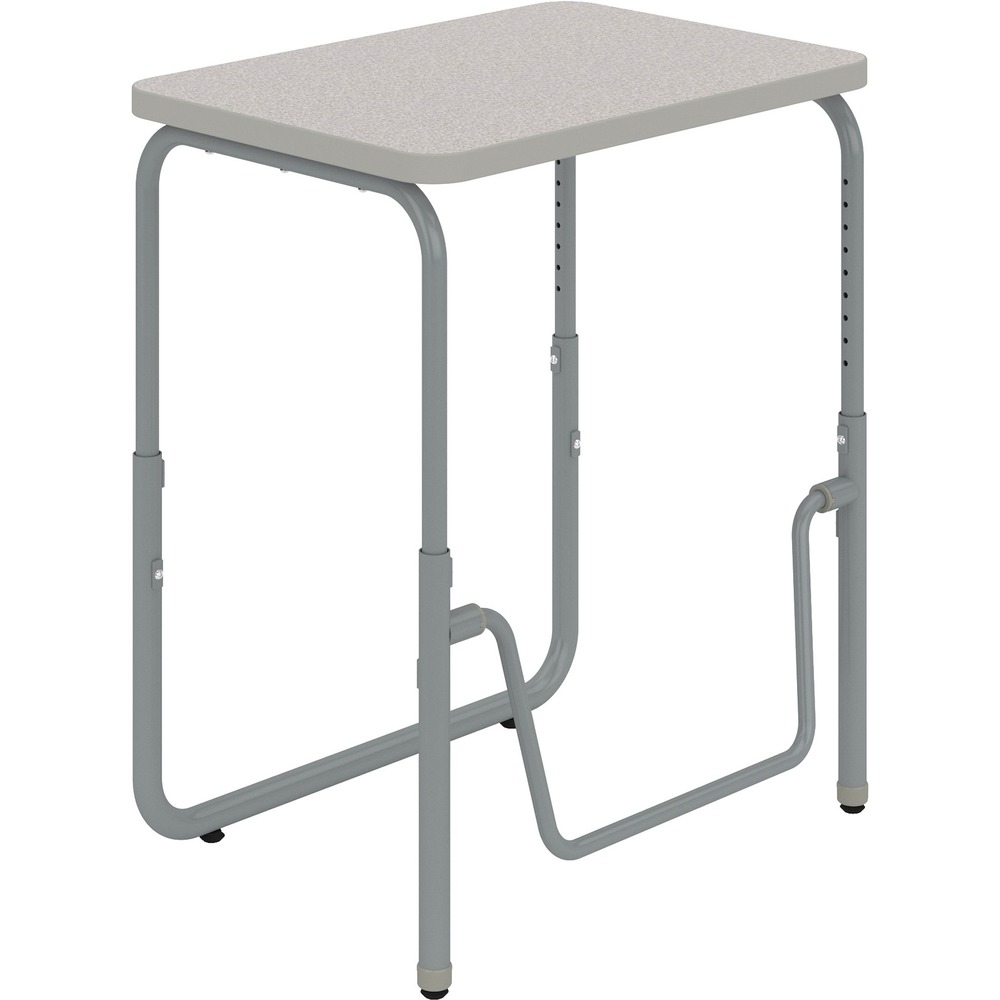 SAF1221GR - Keep students active while they learn with this versatile, sit-to-stand desk. Pendulum footrest allows students to redirect excess energy and continue to move, even as they sit - providing ergonomic support, increasing comfort and promoting cardiovascular health. AlphaBetter 2.0 Height-Adjustable Student Desk with Pendulum Bar is great for boosting productivity and focus. It also offers added benefit of optional casters for better mobility throughout the classroom. Height adjusts from 22" to 30". Desk accommodates students in kindergarten through 12th-grade - as well as adults - at seated height, and students in kindergarten through 4th-grade at standing height. Made with powder-coated steel frame and high-pressure laminate with 3mm edgebanding, it supports up to 200 lb.