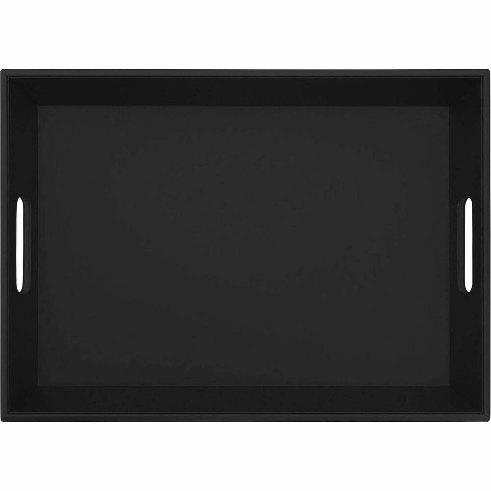 DACA1033 - Serving Tray is wrapped completely in top-grain leather to add professional style to any work space. The handles allow for easy carrying of beverages or documents. It's perfect for storing paperwork or keeping beverage and food service accessories organized. Smooth surface cleans easily for quick maintenance.