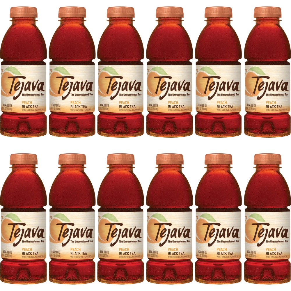 CWG40132 - Tejava Peach Black Tea is made entirely from select tea leaves from the island of Java. Using the special Java tea leaves and unique microbrewing methods gives you a full-bodied flavor. Ready-to-drink tea tastes great served hot or cold. Sugar-free recipe contains no hidden or genetically modified ingredients, just Java tea leaves and water. It is brewed with tea leaves sourced from Rainforest Alliance certified farms and is Non-GMO Project verified.