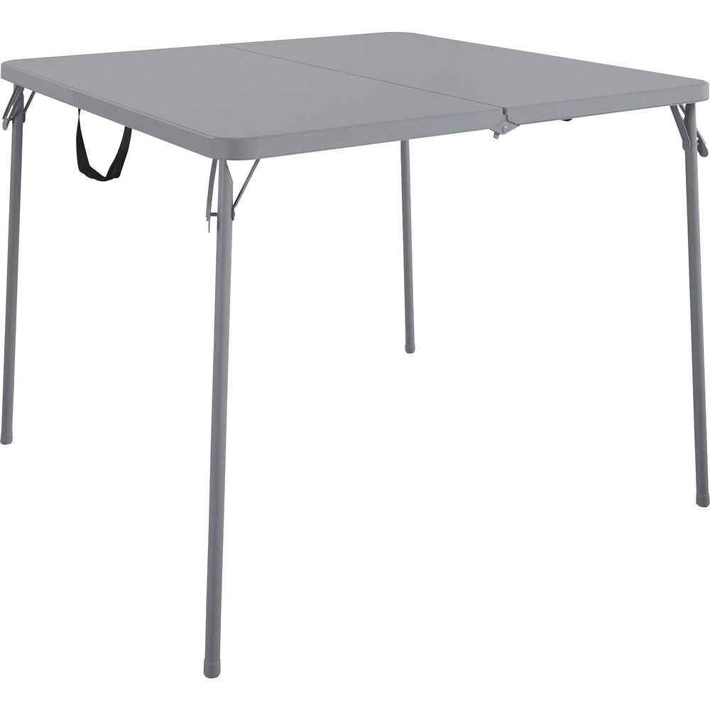 CSC14036GRY1E - XL Fold-in-Half Card Table features a pinch-free locking system to make setup easy, safe and worry-free. Its raised construction allows wheelchairs to fit comfortably. Nonmarring leg tips prevent slipping when in use. Plus, it protects your floor's surface from any possible damage to give you peace of mind. Before storing it away, simply fold it in half and use the handle for easy transportation and storage. Lightweight table supports up to 200 lb.