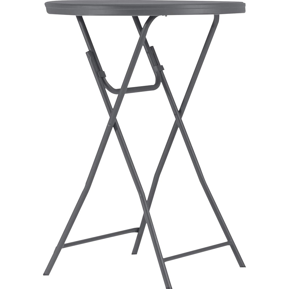 CSC60436SGY1E - ZOWN Classic Commercial Cocktail Folding Table is perfect for events such as weddings, cocktail parties, high school proms and homecomings. Its durable construction is molded from HDPE, a premium resin material capable of withstanding all weather elements for reliable indoor and outdoor use. Large base provides great stability while withstanding a weight capacity of approximately 350 lb. Manual lock on the legs and integrated foot pads ensure no floor is damaged when in use and will never fold under pressure during events. Lightweight design allows you to easily fold the table when it's time to be taken down.