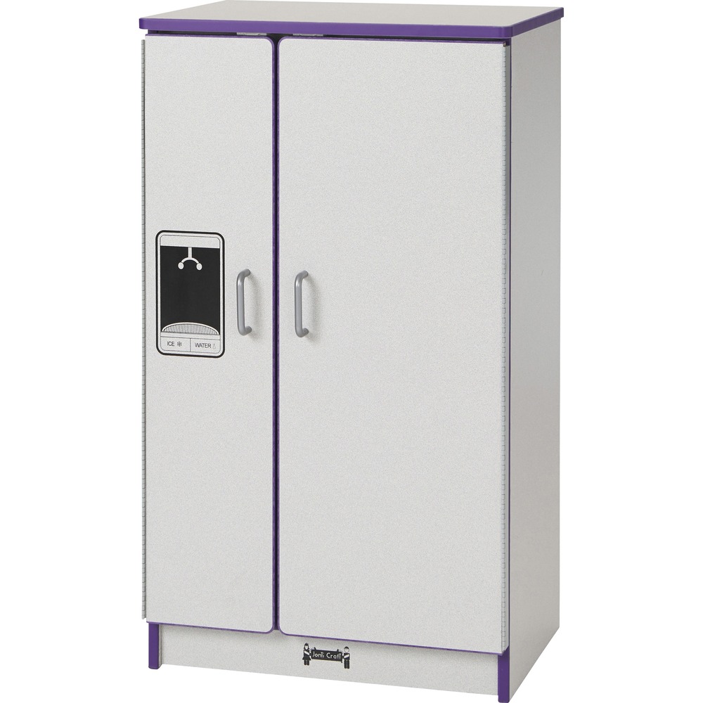JNT2410JCWW004 - Inspire budding chefs with the Culinary Creations Play Kitchen Refrigerator. Magnetic catches help keep doors securely closed. Multiple interior shelves provide plenty of storage for food and dishes. Printed water and icemaker create a realistic style. Chrome-like handles provide a high-end aesthetic. KYDZSafe rounded edges allow children to play safely without getting hurt by sharp edges or corners. Kickplate adds another level of safety to keep small toes and fingers from being pinched and prevents children from losing their favorite toys underneath. Dowel-pin construction prevents weakening at the joints and provides a more aesthetically pleasing design. Full-length piano hinges prevent small fingers from being pinched when the door is opened or closed. TRUEdge is permanently thermo-fused to the edges to last as long as the product does. Refrigerator is Greenguard Gold certified.