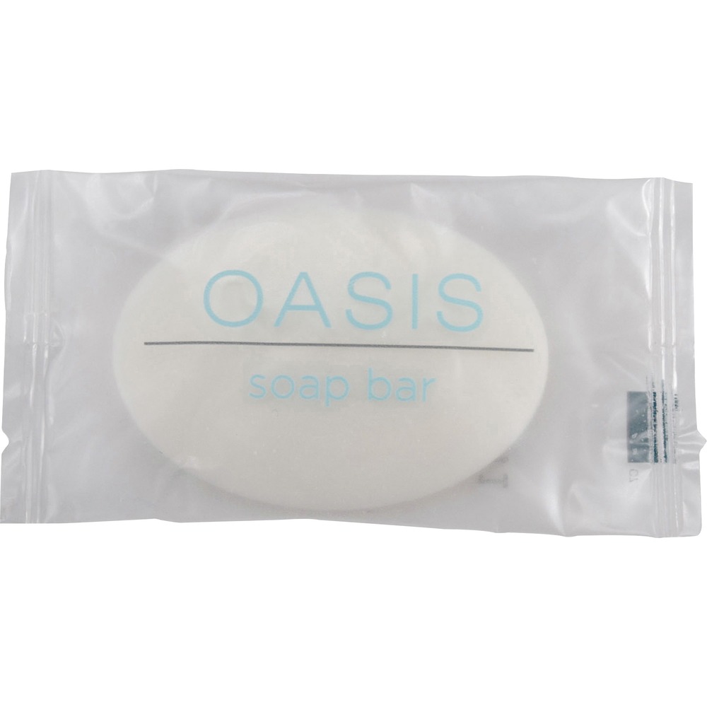 CFPSPOAS101709 - The Oasis Bath Soap Bar treats guests to hints of Bergamot Oil and Yuzu Fruit to give them an escape for the senses without leaving the comfort of their hotel room. Its spa-like quality and clean, sleek design are perfect for all types of properties. Clean-rinsing formula washes away completely to leave skin feeling soft and smooth.