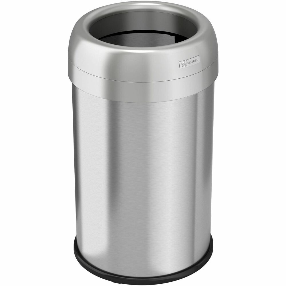 HLCHLS13STR - 16-Gallon Oval Open Top Trash Can features a wide opening to easily accommodate large and bulky items. Heavy-duty, activated carbon filters keep odors out of the surrounding area. Brushed, stainless steel body is fingerprint-proof and wipes down easily for quick cleanings. Open-top design eliminates exposure to surface bacteria. Air vents allow effortless trash bag removal to prevent rips and tears. Convenient carry handle allows quick, easy transportation. Oval shape fits perfectly in most settings. Use trash can is lobbies, dining areas, stores and more.