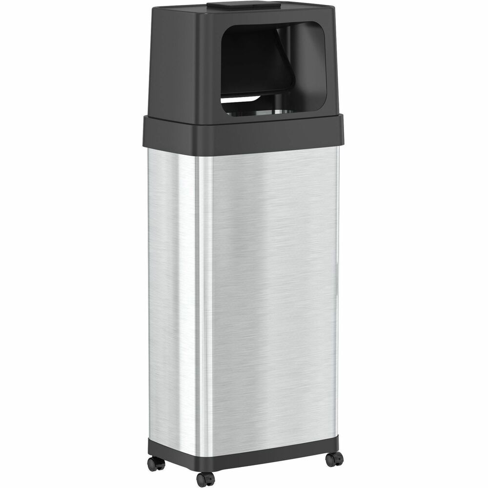 HLCHLS24DPO - 24-Gallon Dual Push Door Trash Can features dual-side entry, push doors for quick, easy waste disposal in entryways, lobbies, stores and more. Large capacity holds lots of trash to prevent frequent bag changes. The odor filter compartment houses the easy-to-replace, AbsorbX odor filter to absorb and neutralize trash odors. Four wheels at the base allow easy transportation. Stylish, stainless steel body is fingerprint-proof and smudge-resistant to minimize cleanings.