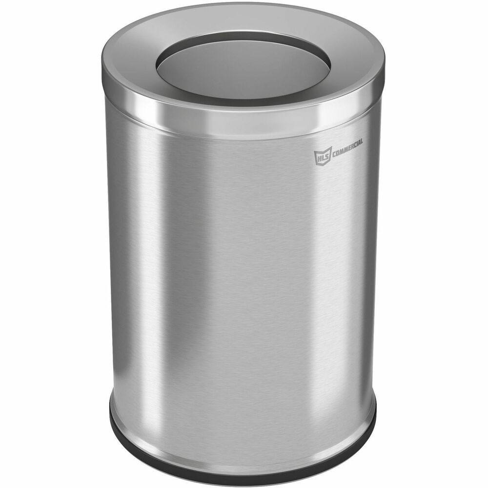 HLCHLSC05G26 - 26-Gallon Round Trash Can is the perfect waste receptacle for high-traffic areas like restrooms, lobbies, hallways, conference rooms and more. Galvanized steel, inner bucket with handles allows easy trash removal. The large opening makes it easy to toss away bulky trash. Slim, round shape saves space to keep this can in areas with limited space. Stainless steel finish is smudge-resistant and easy to clean.