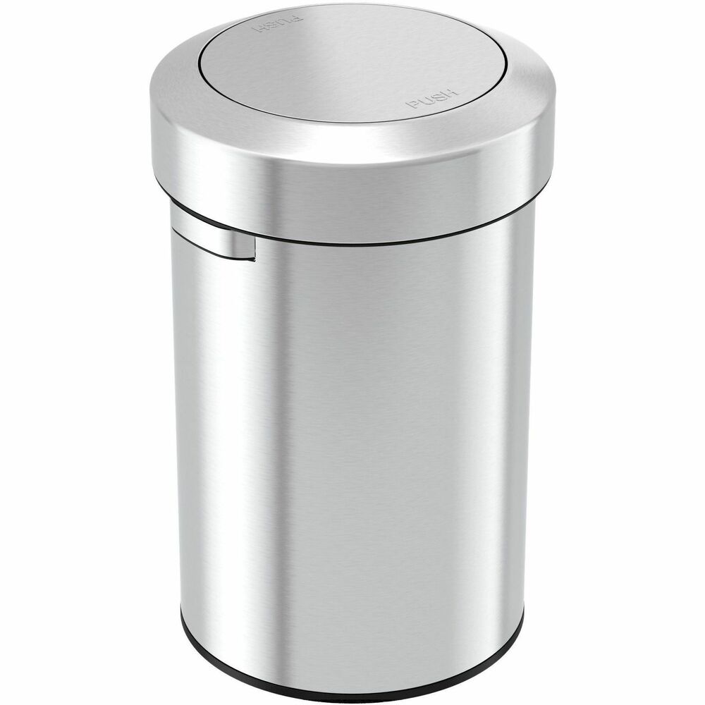 HLCHLS17FTS - 17-Gallon Swing Top Trash Can features a slim, space-efficient design and wide access to make this can perfect for busy stores, offices, lobbies, homes and more. Swing top lets you dispose of trash quickly and easily. Large capacity holds lots of trash to prevent frequent bag changes. Side handles allow easy transportation from room to room. Stylish, stainless steel body is fingerprint-proof and smudge-resistant to minimize cleanings. Trash can its standard-size trash bag liners (not included).