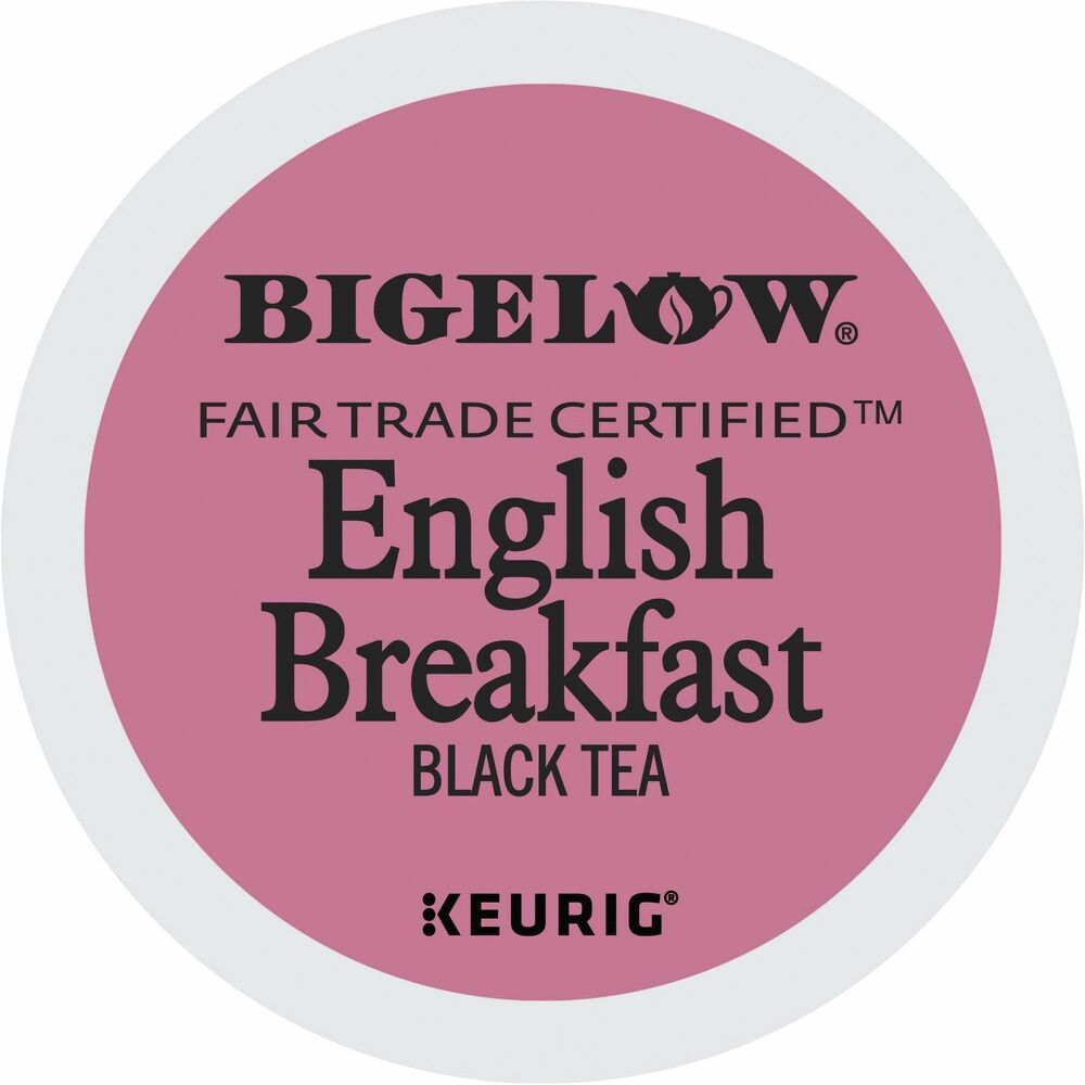 GMT2144 - Bigelow English Breakfast Fair Trade Certified Tea uses only the finest-quality tea leaves from high-elevation gardens selected at their peak. These tea leaves are gently processed to bring out the tea's smooth, robust flavor expected in a fine black tea. English Breakfast Tea is caffeinated to wake you up in the morning and keep you going during the day. Made by a family specializing in creating deliciously different, world-class teas for three generations, this tea comes in convenient K-cups that are designed for use in Keurig coffee brewers.
