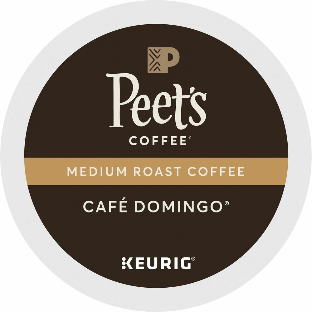 GMT2404 - Cafe Domingo Coffee from Peet's Coffee blends washed and natural coffees in tribute to an old pastime: lingering in a cafes and sipping an expertly brewed cup. This nutty, broad-bodied, medium roast is made using only the world's finest coffees and roasting each batch by hand to achieve the richest, most flavorful cup. It is made with 100 percent Arabica beans. Caffeinated coffee comes in airtight, recyclable K-Cups for single-cup brewing systems. K-Cups are easy to use. Simply shake and insert into your Keurig coffee brewer for a delicious cup of coffee.