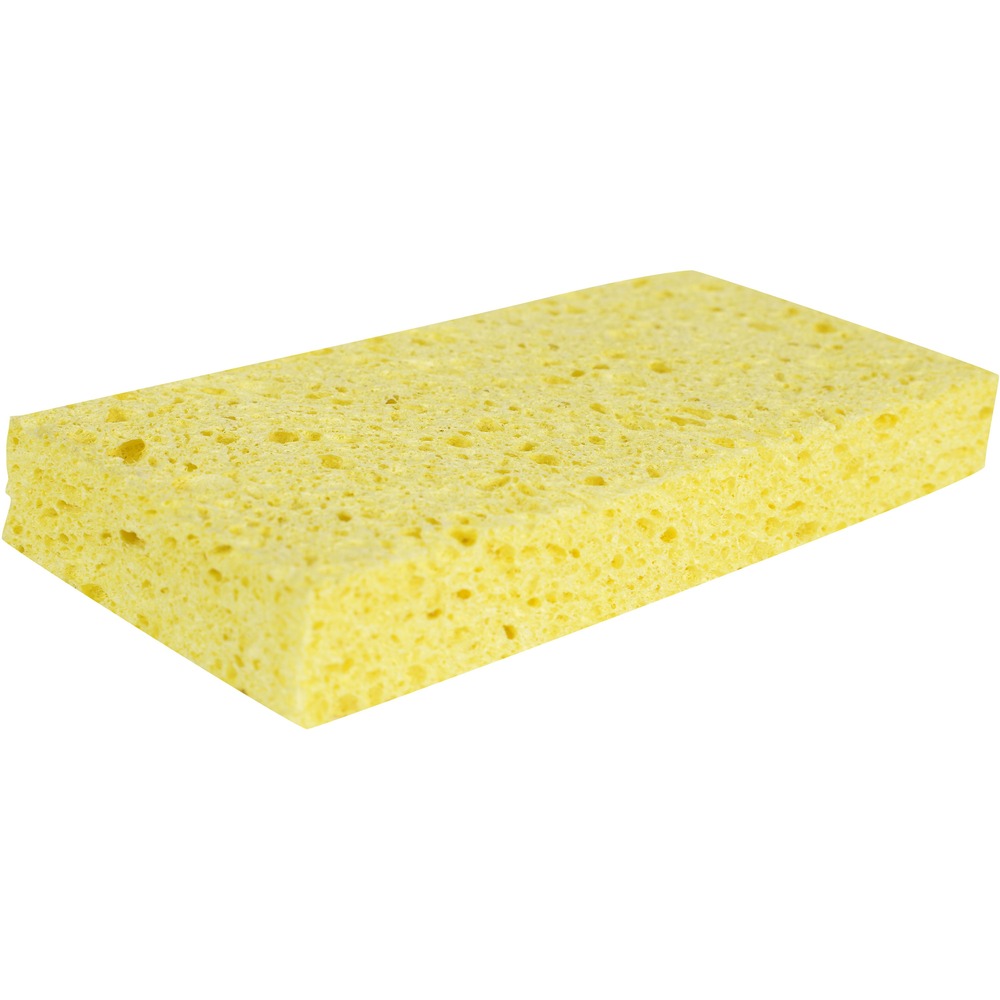 GJO18318 - Use this absorbent, durable cellulose sponge for all your cleaning needs. It soaks up spills and wipes surfaces clean. This convenient and gentle cleaning tool for kitchens, bathrooms, offices and industrial settings makes cleaning faster and easier by carrying your cleaning solutions and water to the worksurface. Each sponge is individually wrapped so you can keep every one of them in pristine condition until you are ready to start your cleaning task.