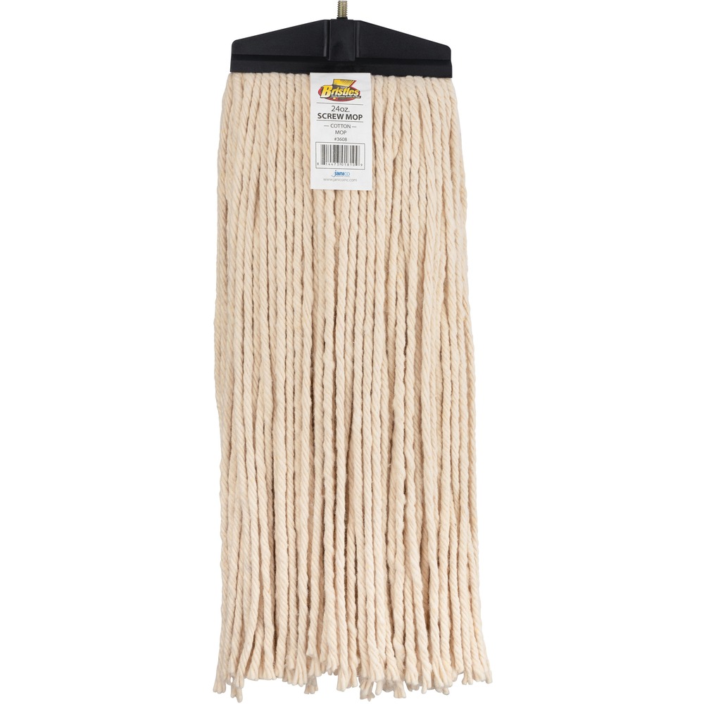 GJO18332 - Mophead features a screw-type design for quick attachment and removal from your mop handle (not included). Cut-end, cotton fibers effectively scrub surfaces while soaking up liquids for thorough cleanings. Mophead is perfect for general cleaning applications.