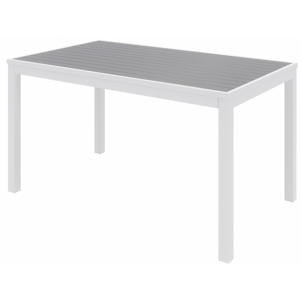 KFIT3255WHGY - Eveleen Indoor/Outdoor Rectangle Cafe Table is corrosion-resistant and fade-resistant to withstand outdoor use. Synthetic polymer surface is resistant to water, moisture and mold to extend longevity. Frame is made of powder-coated aluminum for enhanced strength and durability. Fully welded apron provides added support. Table meets ANSI-BIFMA X5.5 standard for structural safety. PVC glides protect surfaces and legs from damage. Sleek, durable design complements any indoor or outdoor space including cafes, restaurants and more.