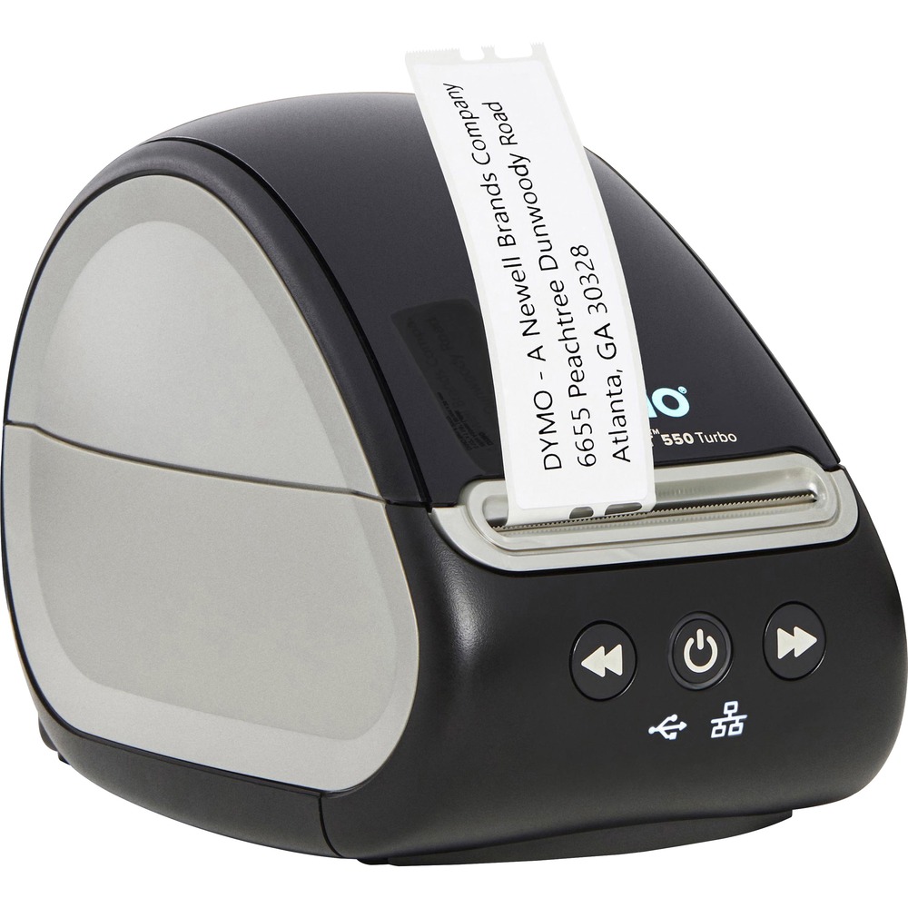 DYM2112553 - Print super-fast, super-efficient labels for your professional mailing, filing, visitor management or other labeling needs with the LabelWriter 550 Turbo Label Printer. With its unique Automatic Label Recognition, you always know which labels (by size, type and color) are loaded into the label maker at a glance. You'll also know how many are remaining so you'll never run out mid-job. Direct thermal printer replaces the need to buy costly ink or toner. Dymo Connect for Desktop software lets you create more than 60 label types through USB or LAN network connectivity. High-speed label printer prints up to 90 labels (with four lines) per minute. More from the Manufacturer
