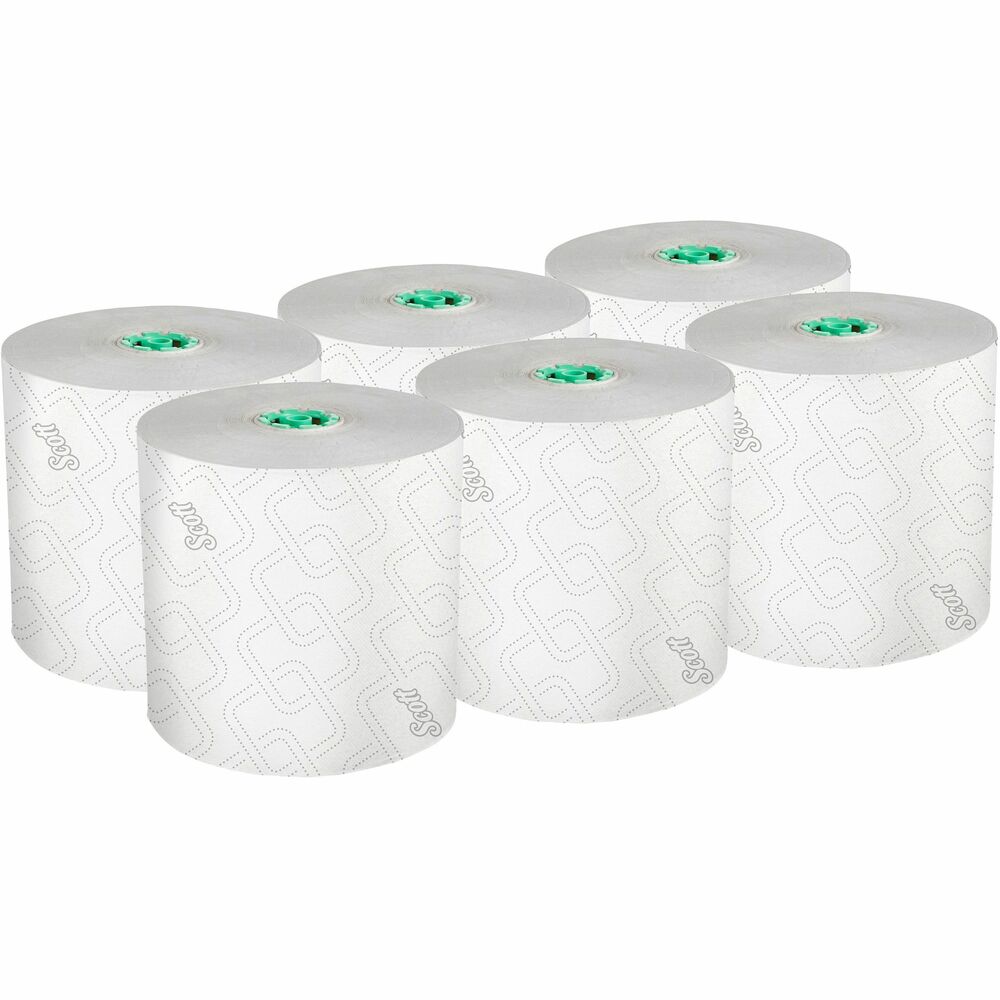 KCC25700 - Scott Pro provides state-of-the-art solutions to maximize productivity. You can trust Scott Pro Hard Roll Paper Towels with fast-drying Absorbency Pockets to provide efficient, reliable hand-drying for your washroom or breakroom. With the Elevated design, this paper towel is unmistakably Scott branded so you'll be recognized for providing one of the most well-known restroom brands in your facility. These paper towels are exclusively compatible with the Scott Pro Dispenser systems that can adapt to suit your needs. Fast-drying Absorbency Pockets mean that your guests or employees will need fewer towels to dry their hands. More towels left in the dispenser mean more time between refills and less paper waste. Drying is one of the most important steps in the handwashing process, and how users dry matters. Providing high-quality, Scott Pro Hard Roll commercial paper towels to your guests, clients and employees is one important piece of the workplace hygiene puzzle. More from the Manufacturer