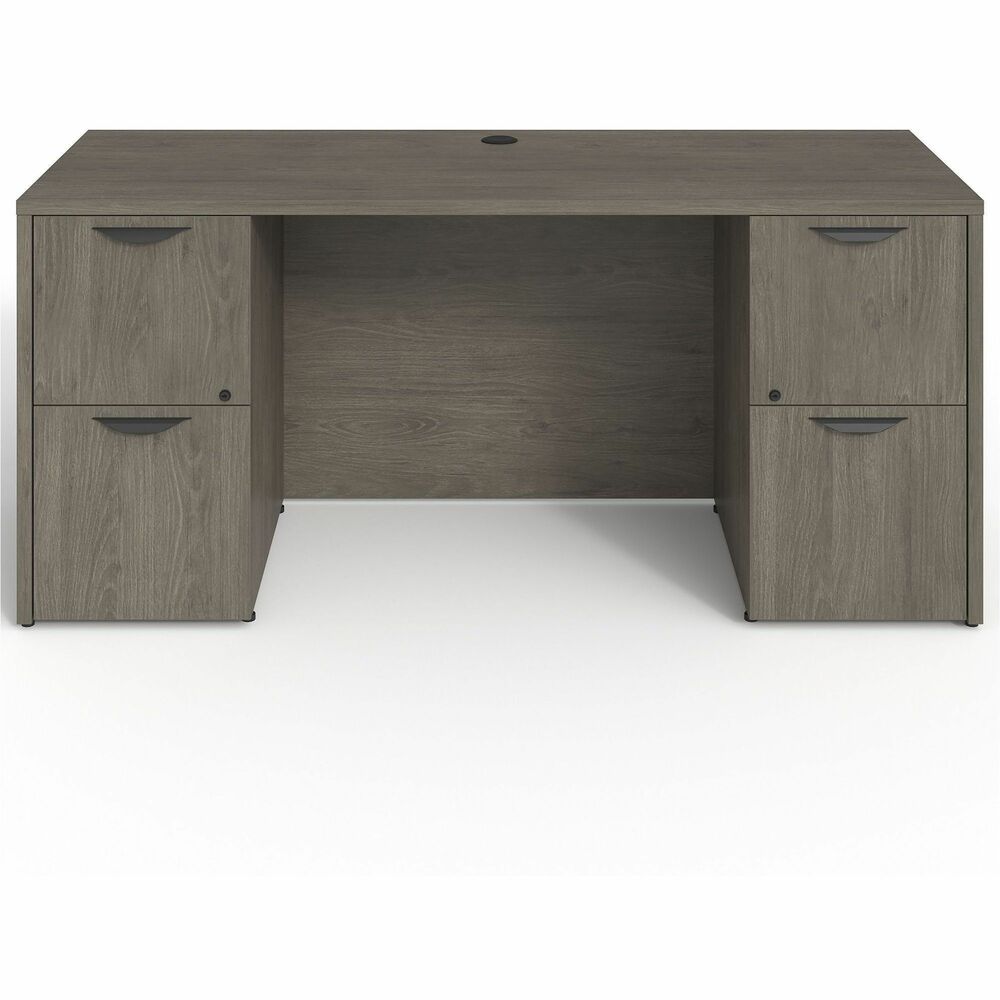 LLRPC2466GE - Double-pedestal credenza is part of the Lorell Prominence 2.0 Series that offers an elegant design perfect for your executive office suites. Durable, Gray Elm laminate surface is mar-resistant, burn-resistant and impact-resistant to withstand hectic, daily work life. The 1" thick top features matching 3mm edgebanding and is manufactured with 45 lb. density particleboard. All surfaces are finished on both sides with high-performance, thermally fused melamine. Freestanding, 66" wide credenza features a full modesty panel for privacy and two full pedestals each with two locking file drawers to secure your important documents in letter-size and legal-size hanging files. Hangrails are included. File drawers have 100 lb. full-suspension, ball-bearing slides. Use the single grommet in the top and back to easily route your cords. The 3/4" adjustable glides allow credenza to remain level on uneven surfaces. Credenza ships fully assembled so it's ready for immediate use.