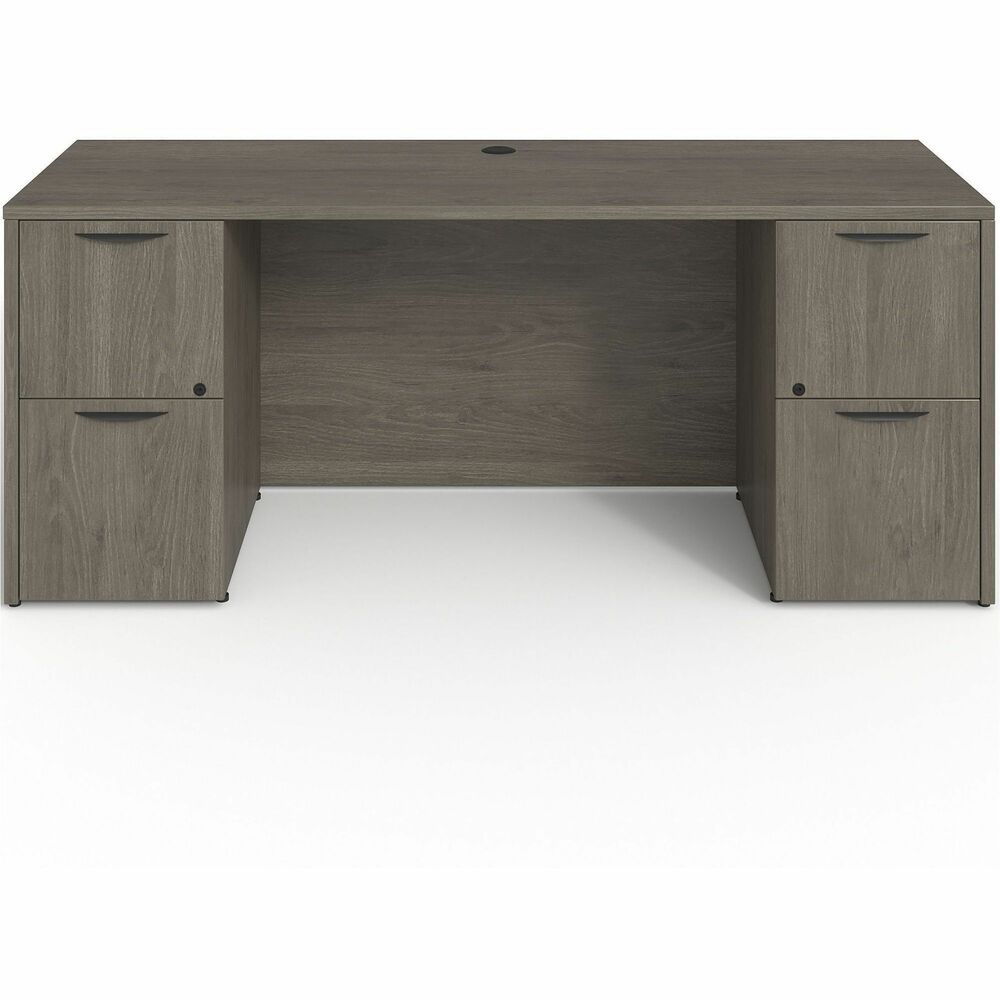 LLRPC2472GE - Double-pedestal credenza is part of the Lorell Prominence 2.0 Series that offers an elegant design perfect for your executive office suites. Durable, Gray Elm laminate surface is mar-resistant, burn-resistant and impact-resistant to withstand hectic, daily work life. The 1" thick top features matching 3mm edgebanding and is manufactured with 45 lb. density particleboard. All surfaces are finished on both sides with high-performance, thermally fused melamine. This 72" wide credenza features a full modesty panel for privacy and two full pedestals each with two locking file drawers to secure your important documents in letter-size and legal-size hanging files. Hangrails are included. File drawers have 100 lb. full-suspension, ball-bearing slides. Use the single grommet in the top and back to easily route your cords. The 3/4" adjustable glides allow credenza to remain level on uneven surfaces. Credenza ships fully assembled so it's ready for immediate use.